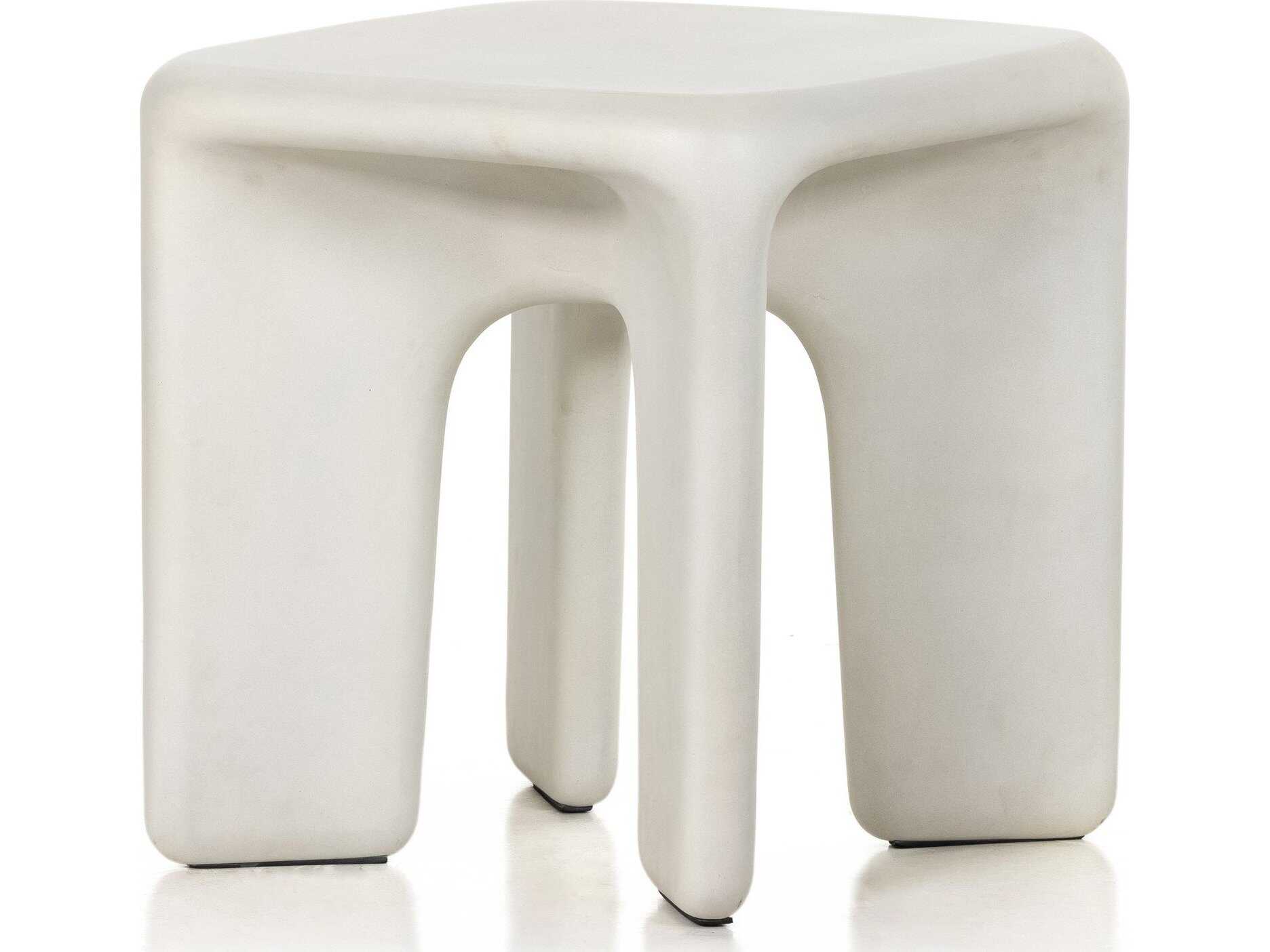 Four Hands Thayer Dante Square White Concrete End Table