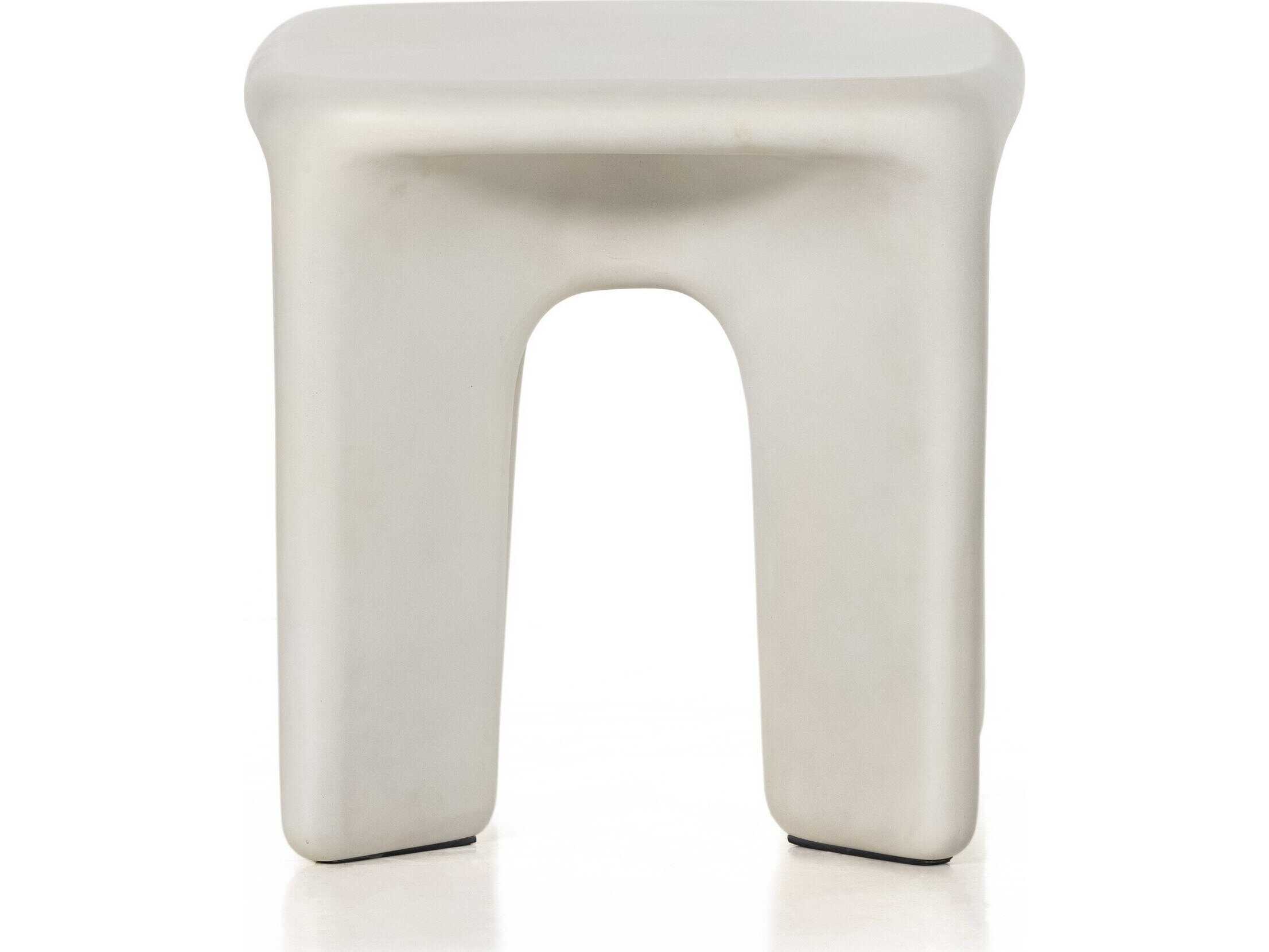 Four Hands Thayer Dante Square White Concrete End Table