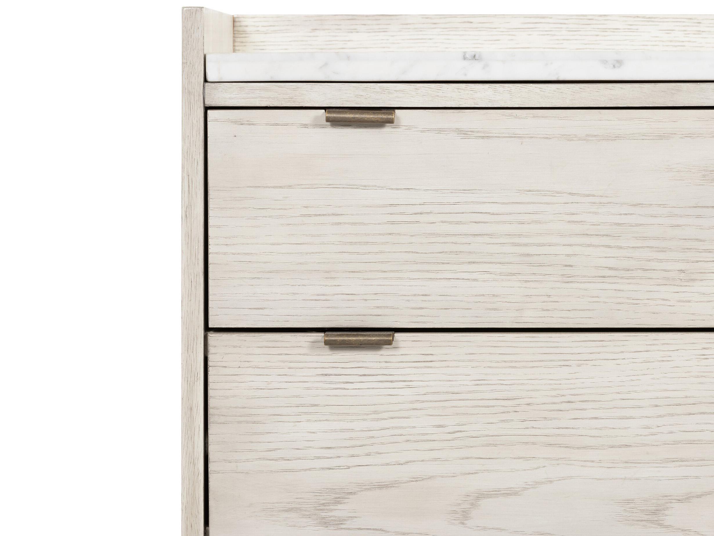Four Hands Haiden 5-Drawers Vintage White Oak Italian Marble Wood Accent Chest
