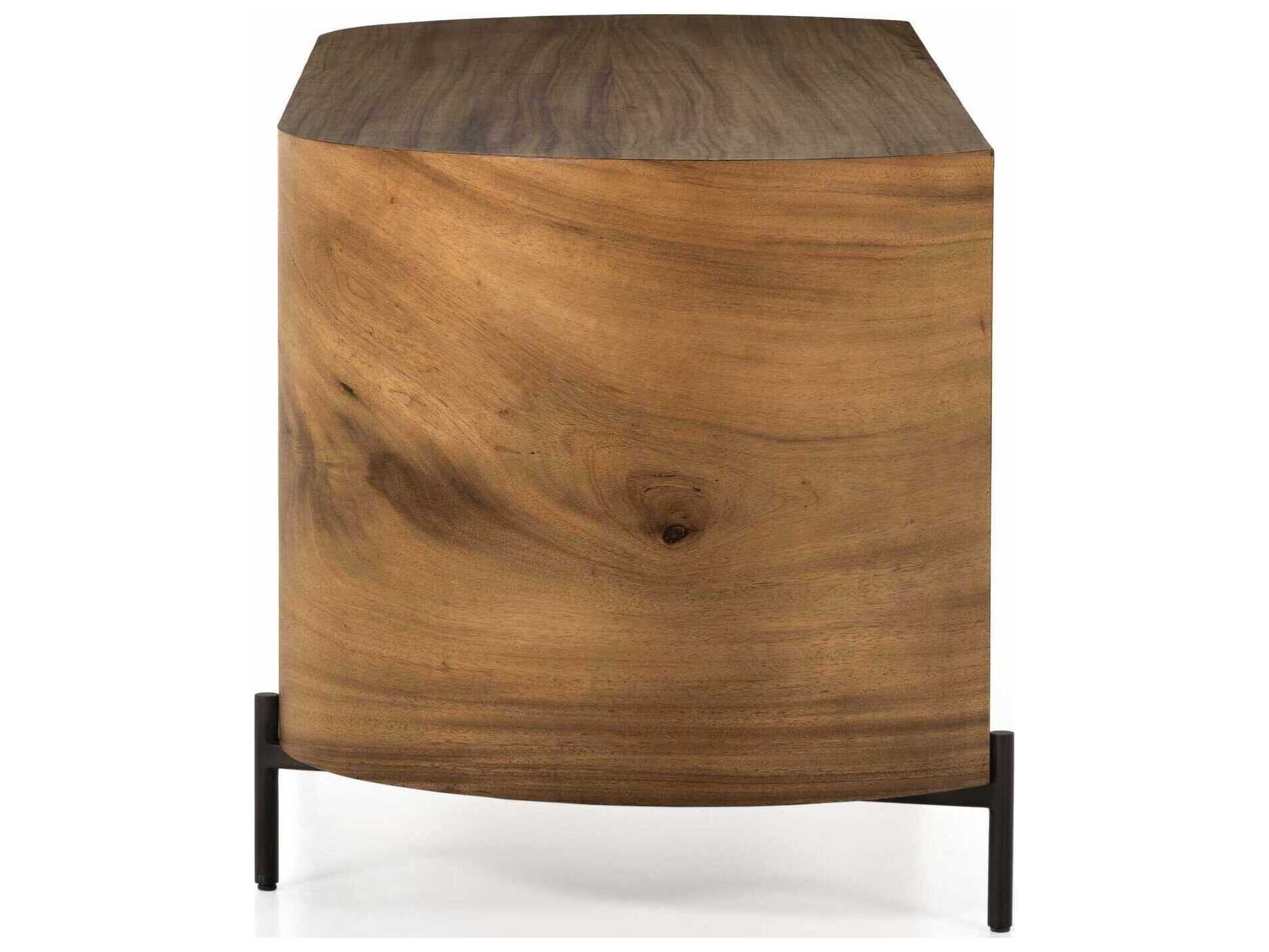 Four Hands Wesson Lunas Gold Guanacaste Bronzed Iron Brown Executive Desk