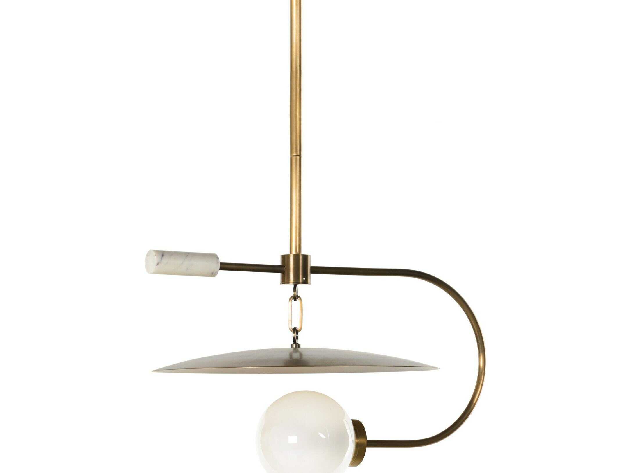 Four Hands Camden 1-Light Brass Glass LED Bowl Linear Pendant