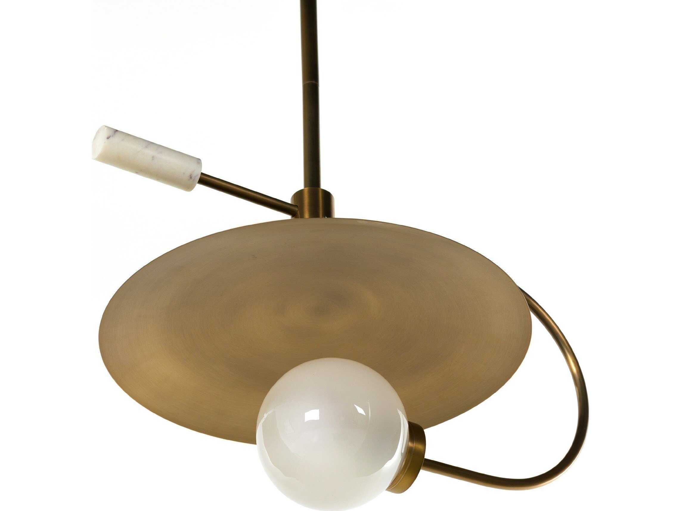 Four Hands Camden 1-Light Brass Glass LED Bowl Linear Pendant