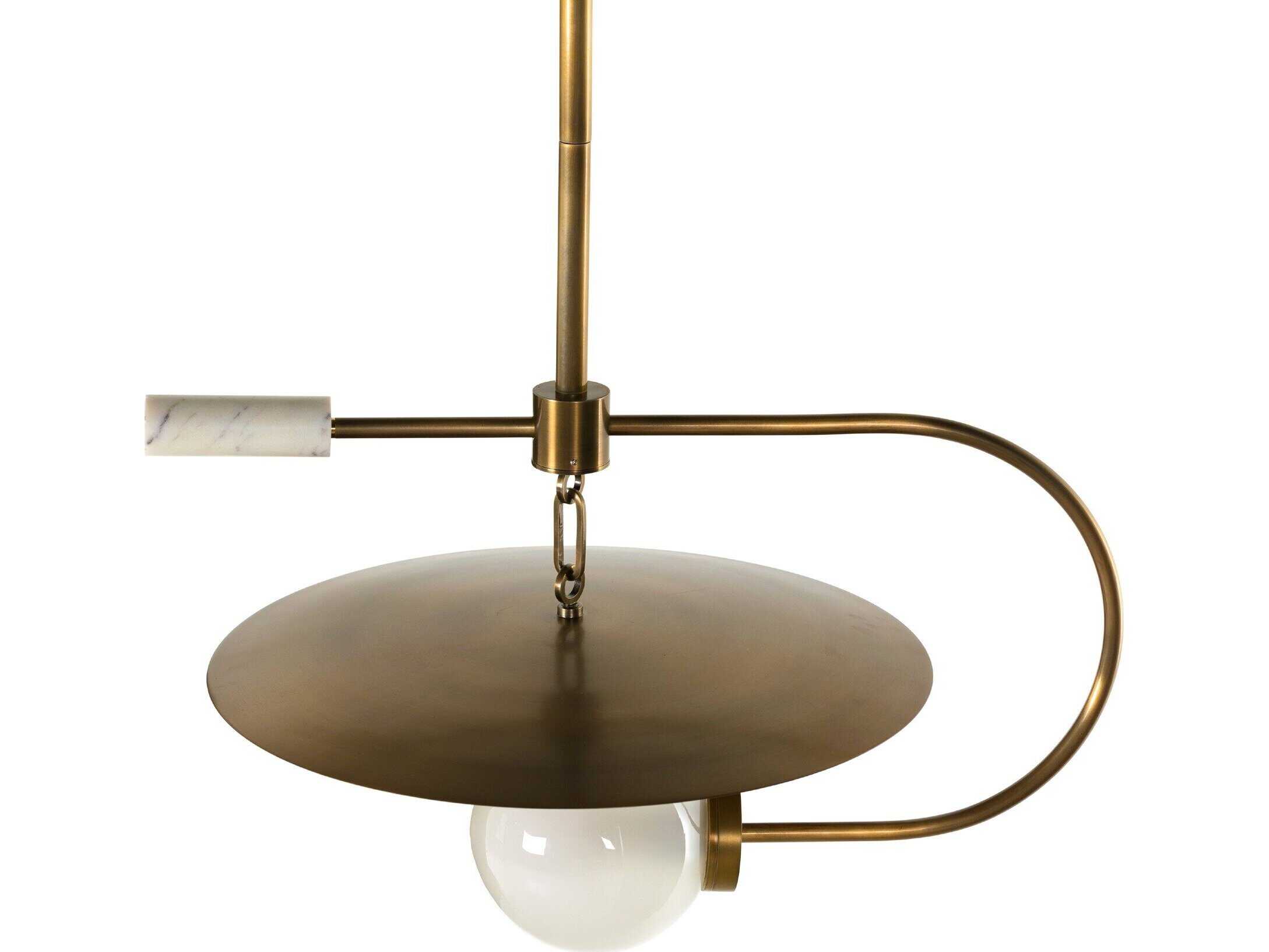 Four Hands Camden 1-Light Brass Glass LED Bowl Linear Pendant