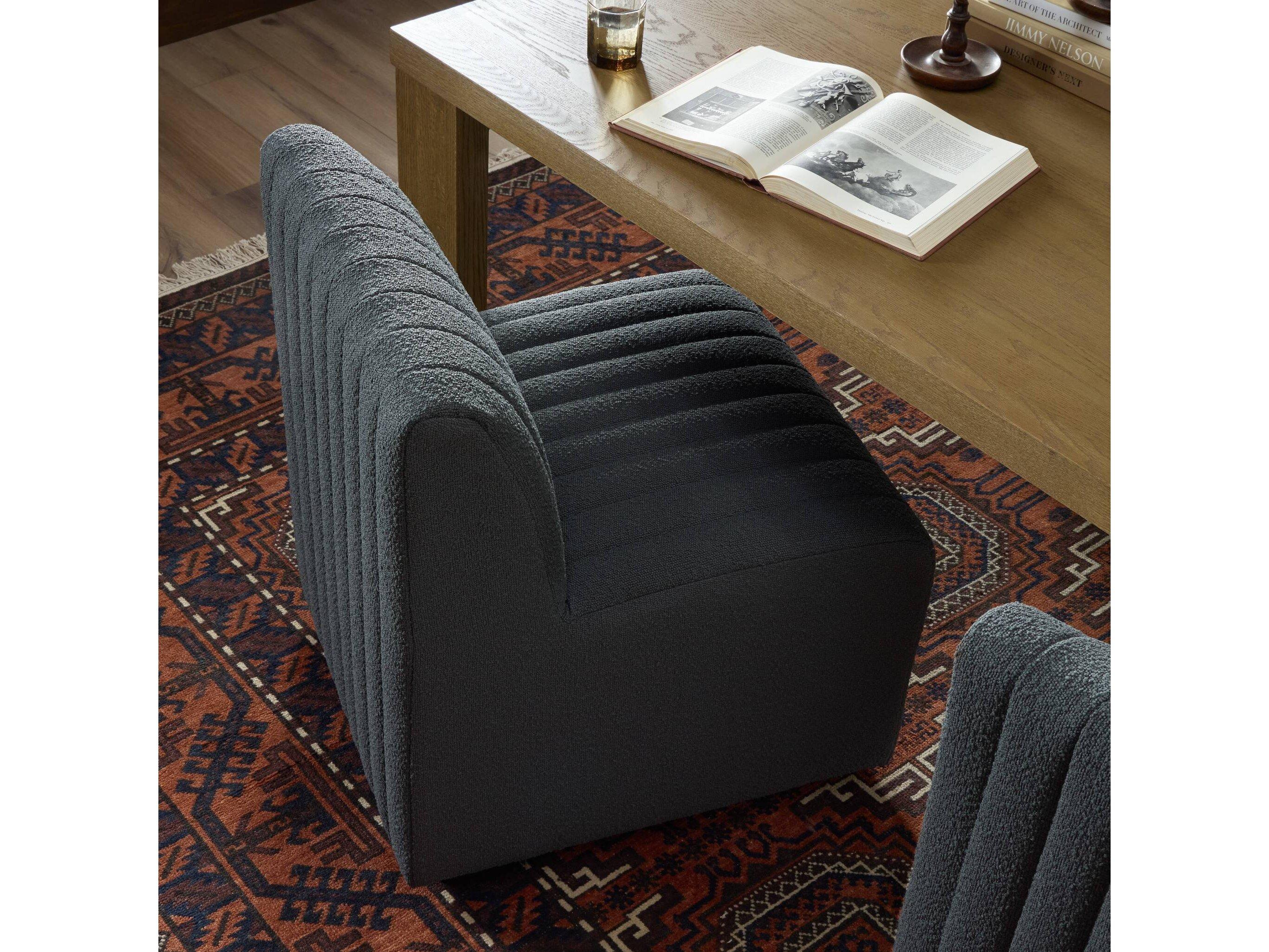 Four Hands Grayson Augustine Black Upholstered Side Dining Chair