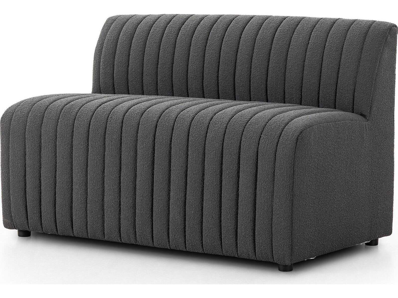 Four Hands Grayson Fiqa Boucle Charcoal Black Upholstered Accent Bench