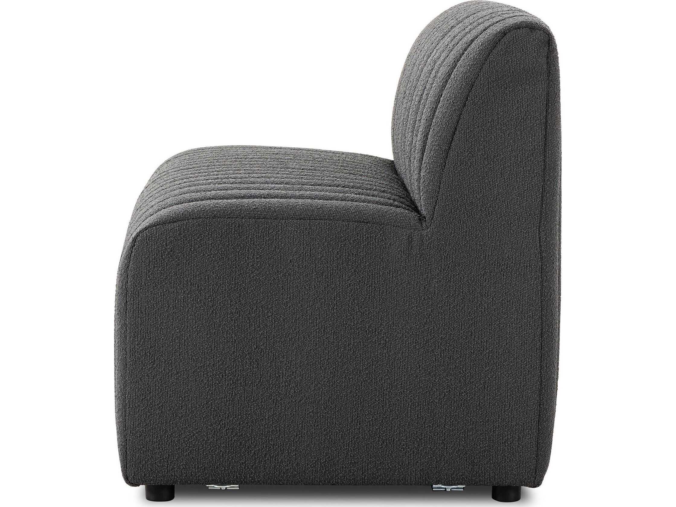 Four Hands Grayson Fiqa Boucle Charcoal Black Upholstered Accent Bench