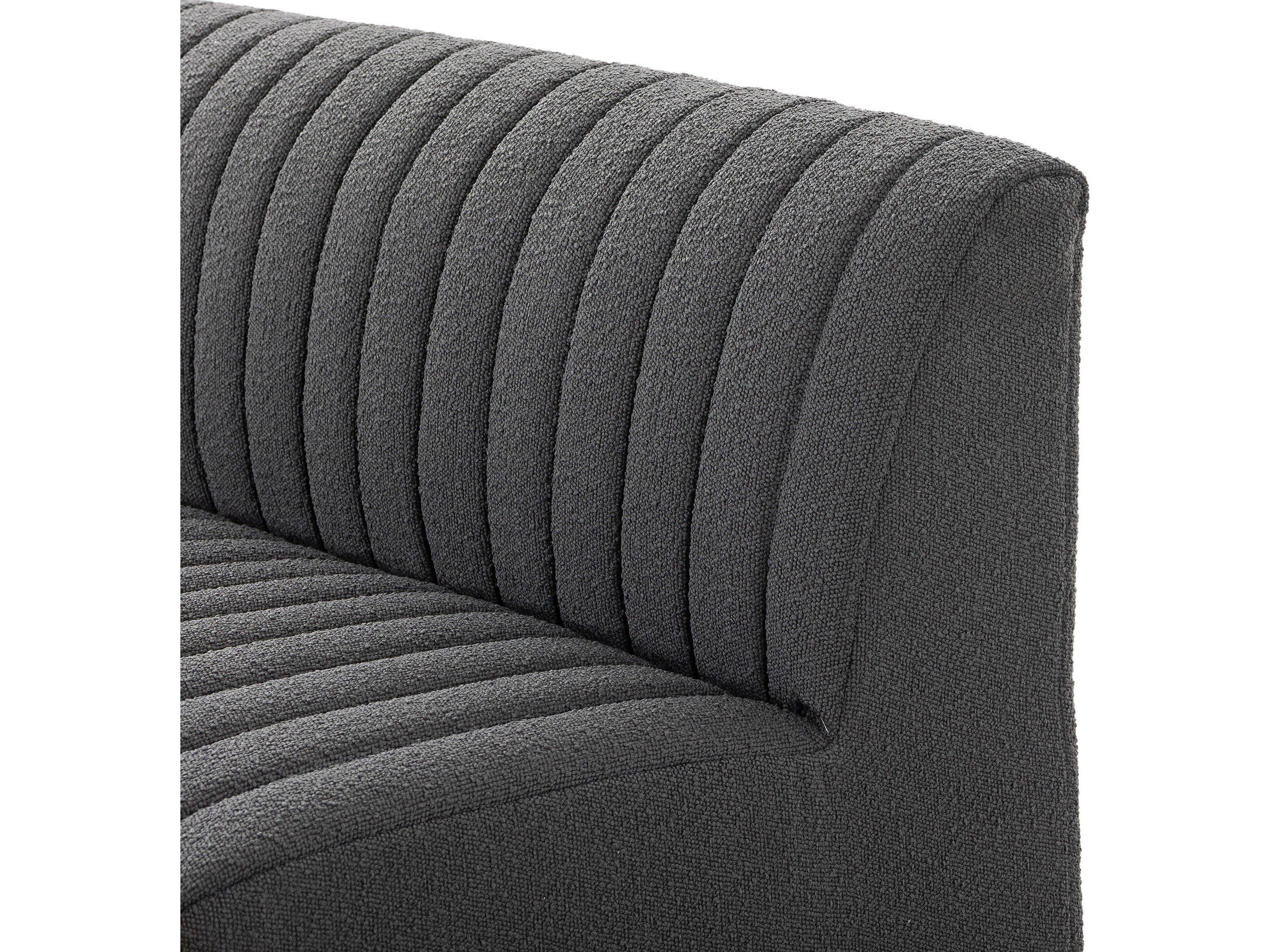 Four Hands Grayson Fiqa Boucle Charcoal Black Upholstered Accent Bench