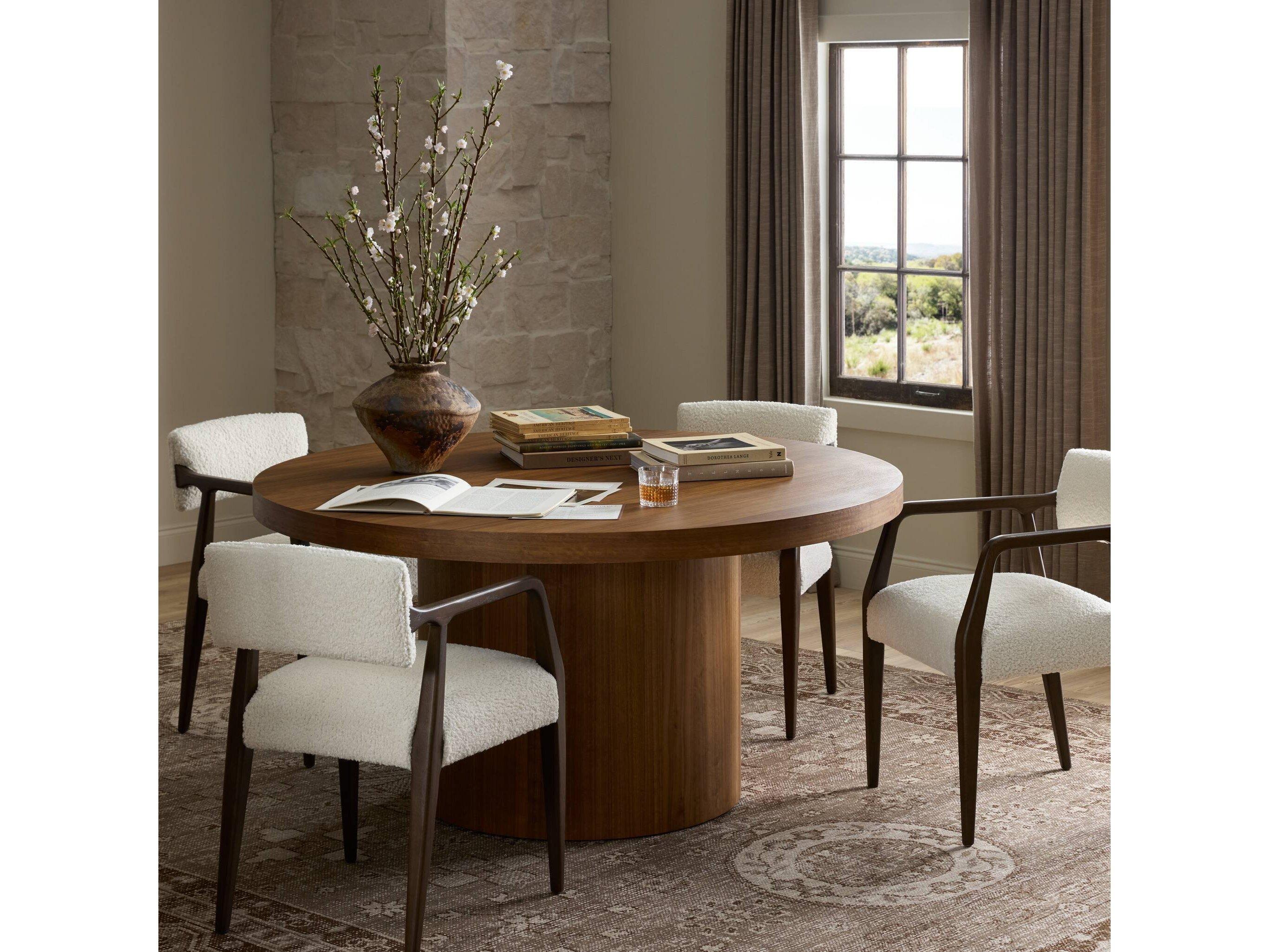 Four Hands Wesson Hudson Round Wood Natural Yukas Dining Table