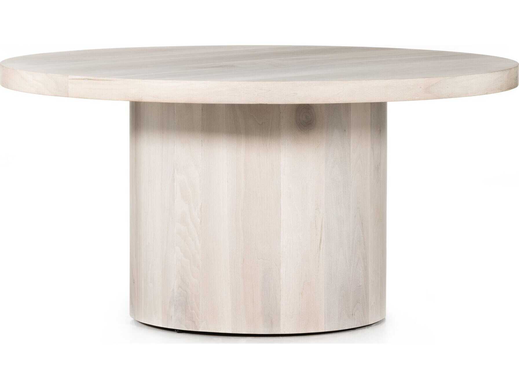 Four Hands Wesson Hudson Round Wood Ashen Walnut Natural Yukas Dining Table