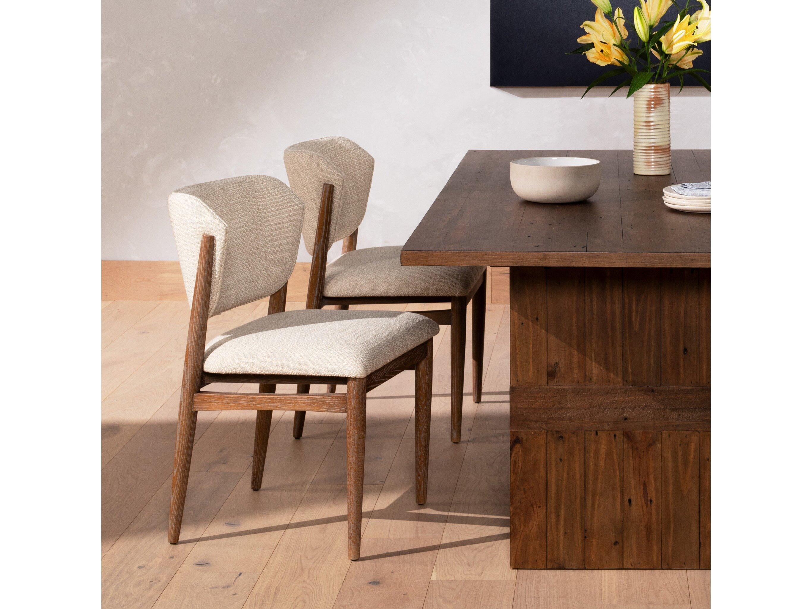 Four Hands Ashford Joren Solid Wood Brown Upholstered Side Dining Chair