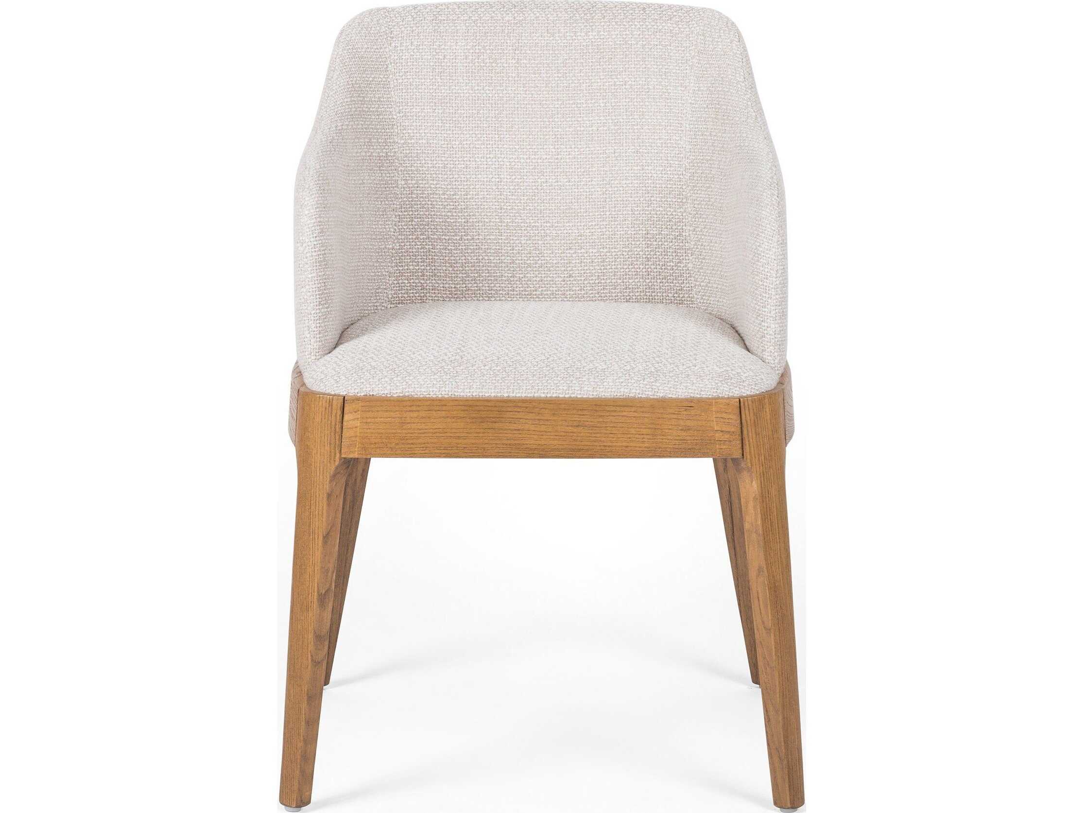 Four Hands Townsend Bryce Solid Wood Beige Upholstered Arm Dining Chair
