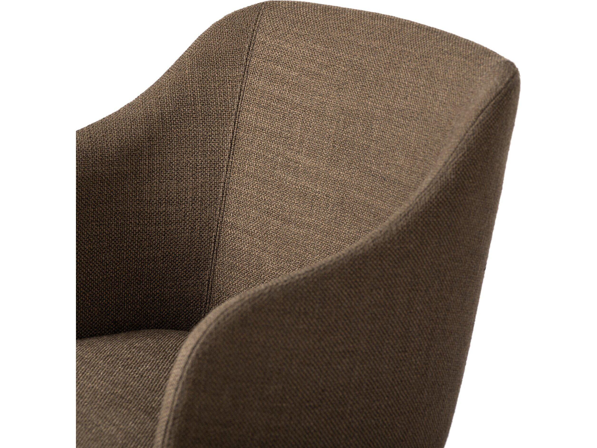 Four Hands Townsend Bryce Solid Wood Brown Upholstered Arm Dining Chair