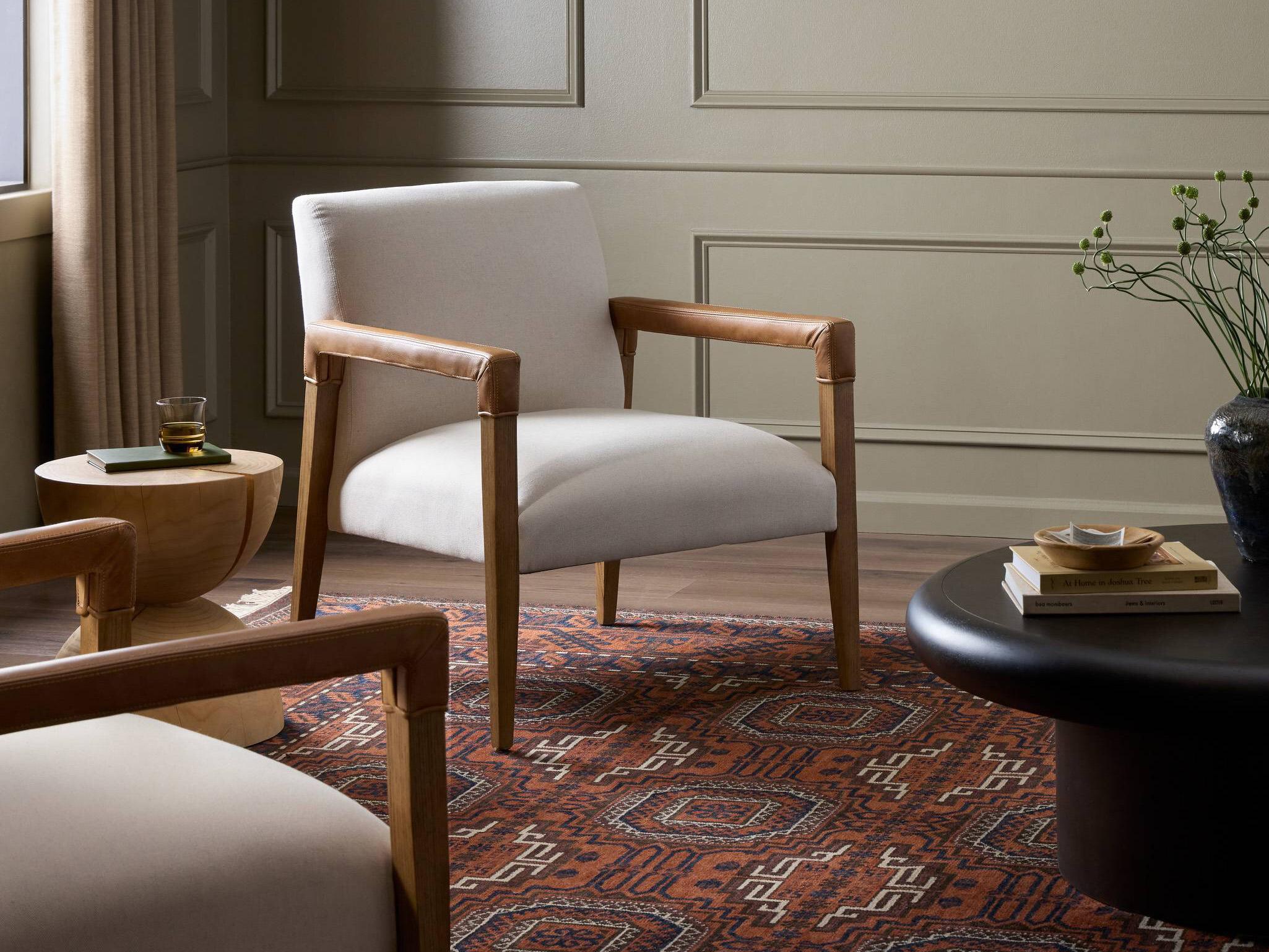 Four Hands Abbott Reuben White Fabric Accent Chair