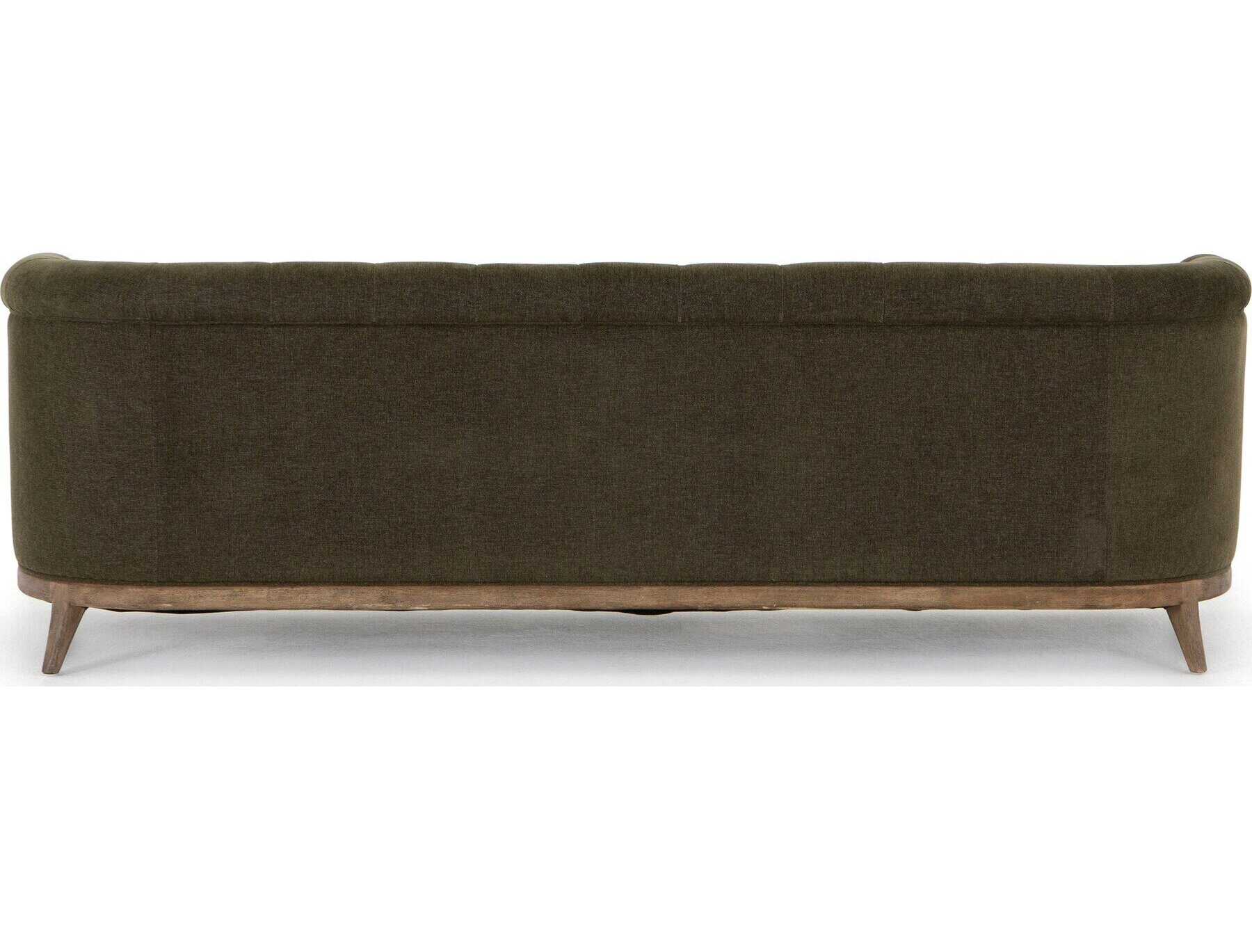 Luxecor Globetrotter Ellsworth Sutton Olive Distressed Natural Green Upholstered Sofa