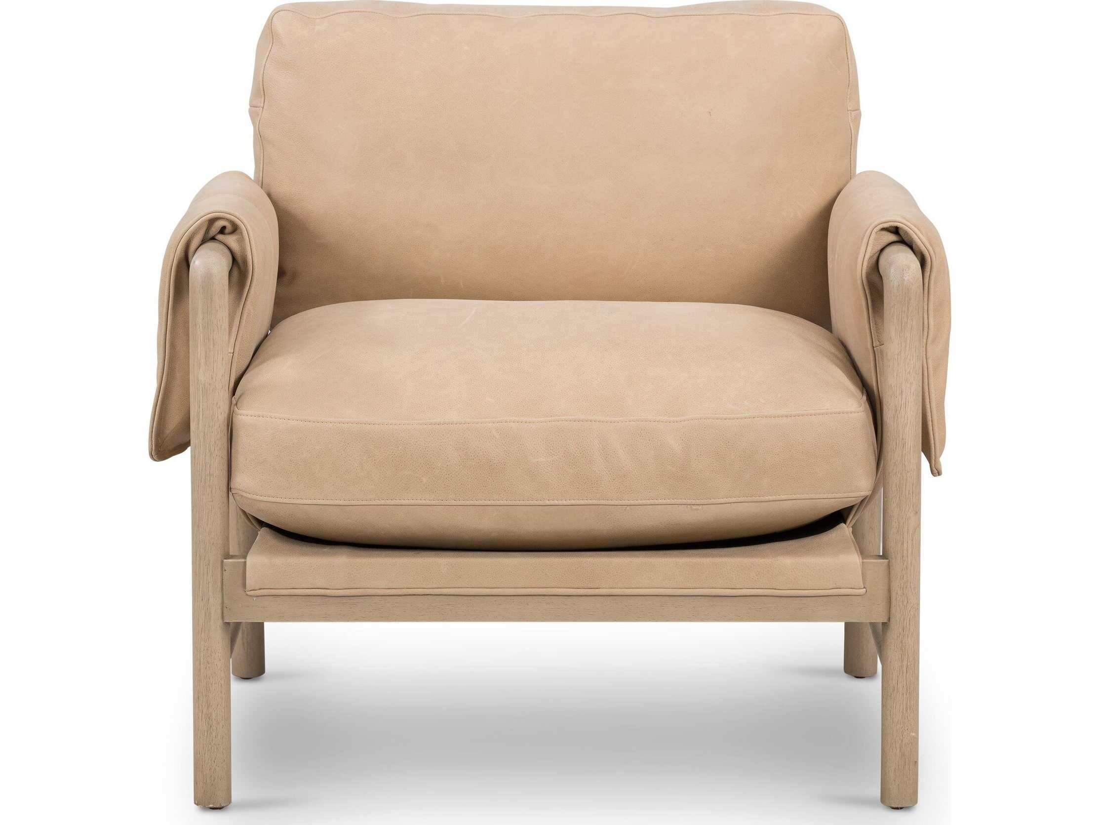 Four Hands Belfast Harrison Brown Leather Accent Chair