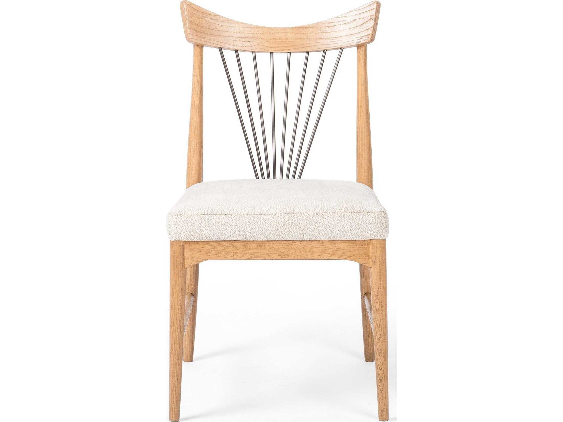 Four Hands Townsend Solene Solid Wood Brown Upholstered Side Dining Chair