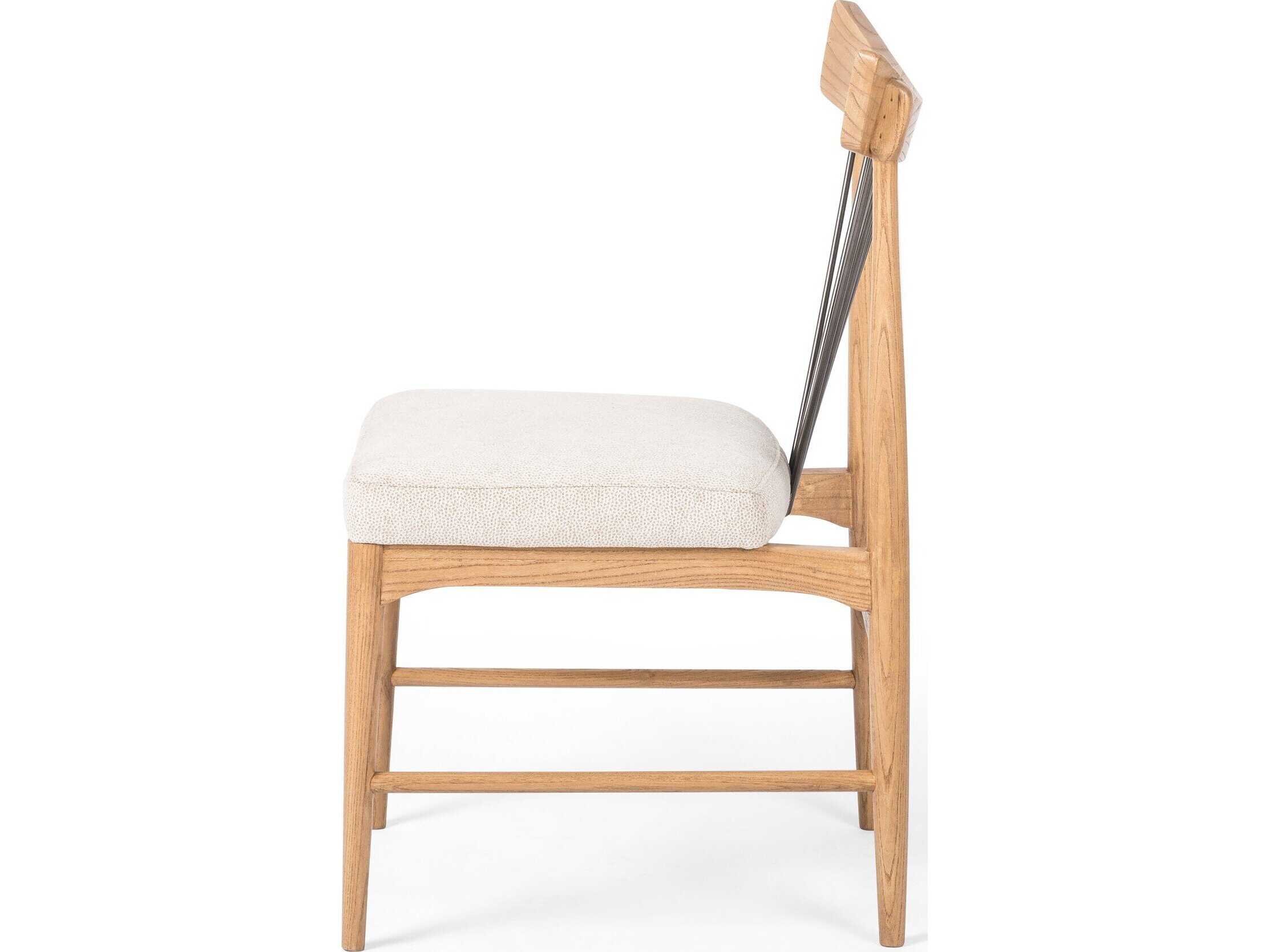 Four Hands Townsend Solene Solid Wood Brown Upholstered Side Dining Chair