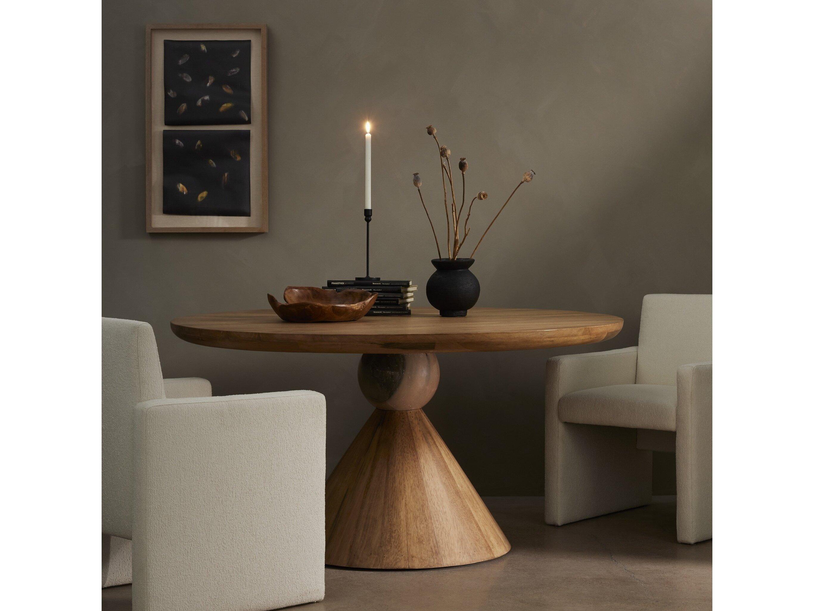 Four Hands Merritt Bibianna Smoked Honey Blush Dining Table