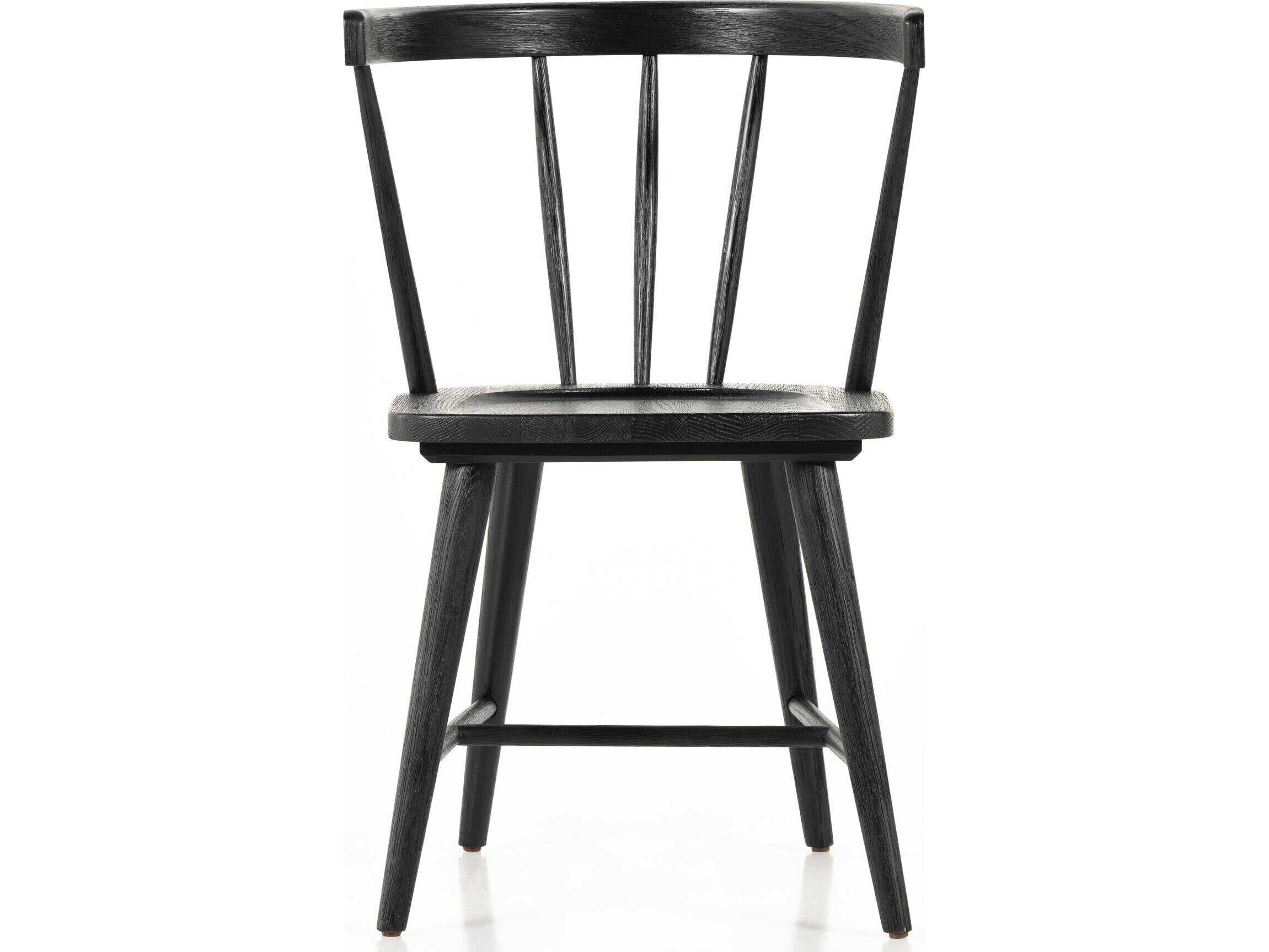 Four Hands Belfast Naples Black Oak  Wood Dining Chair