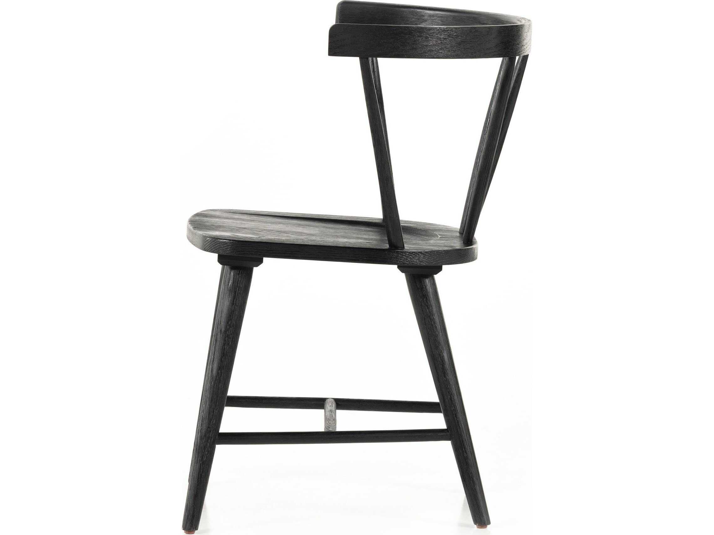 Four Hands Belfast Naples Black Oak  Wood Dining Chair