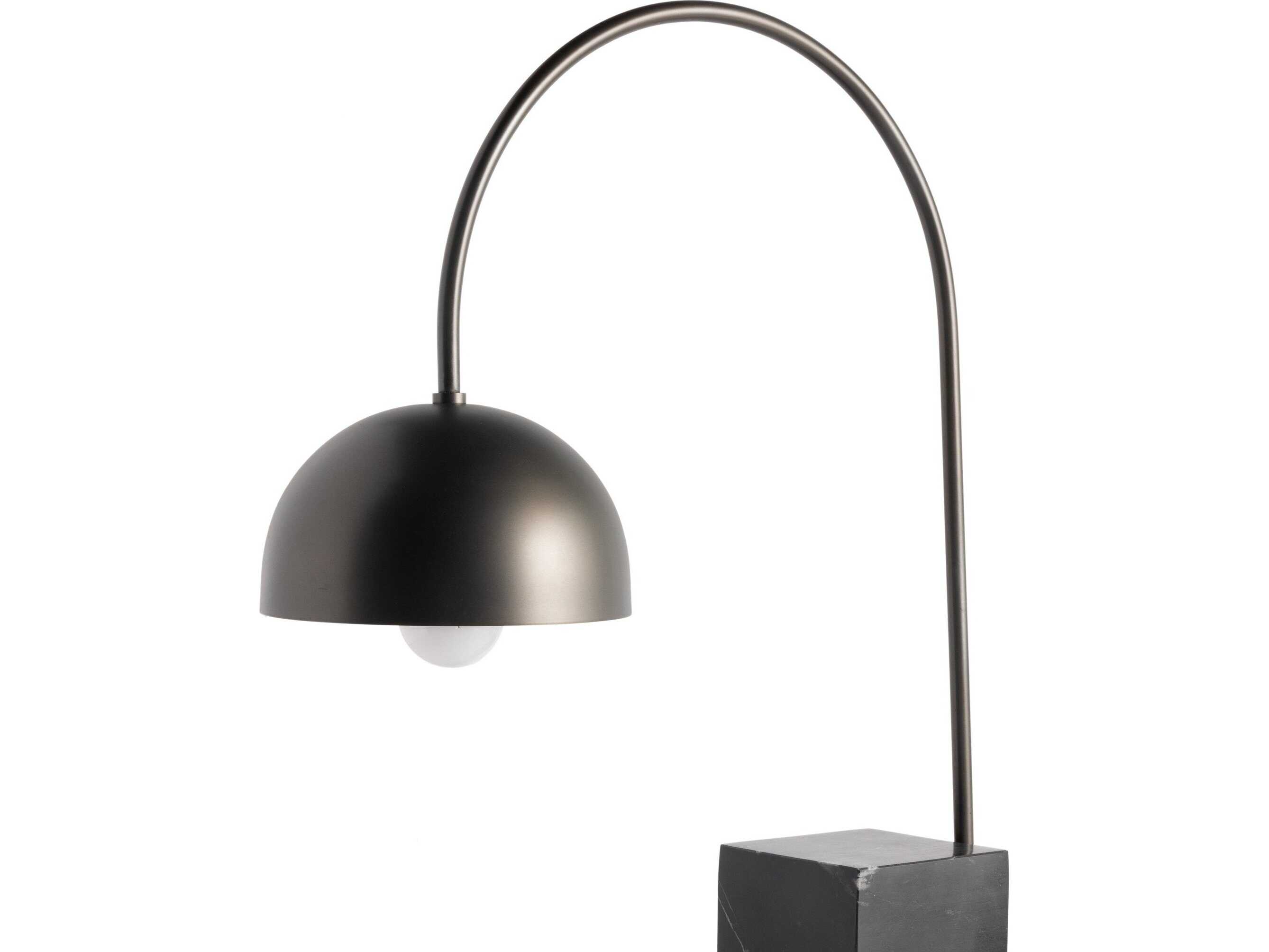 Four Hands Camden Black Marble Dark Antique Iron LED Buffet Lamp