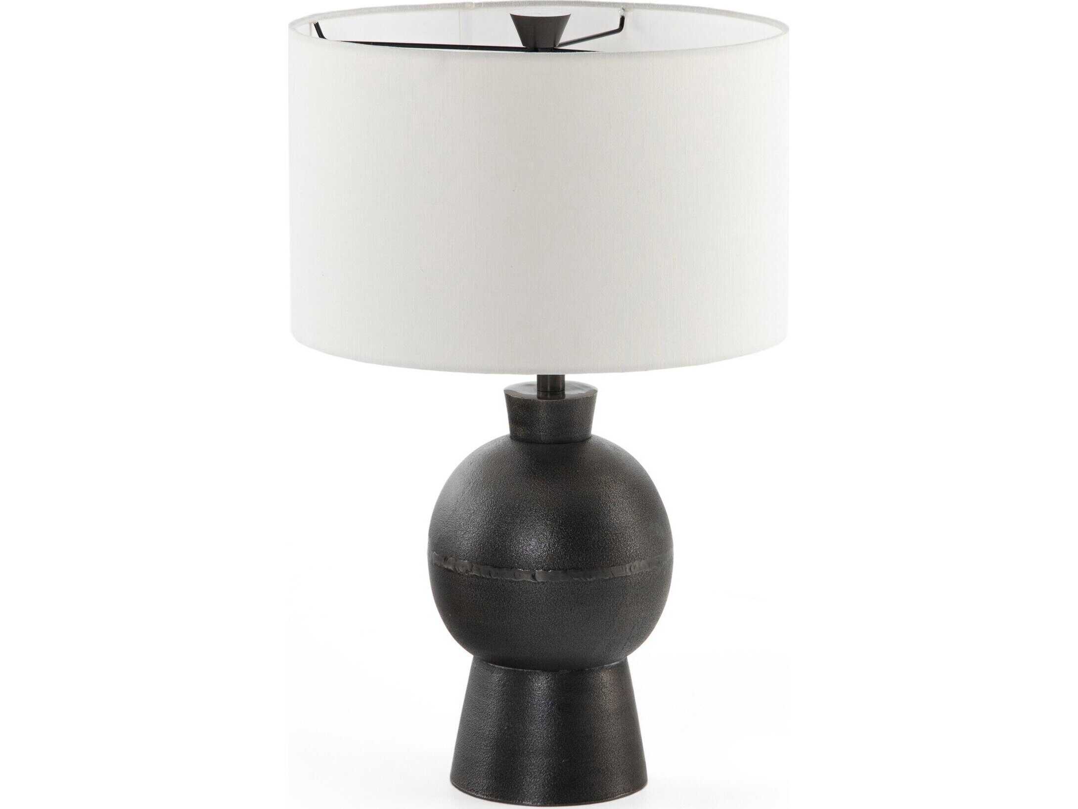 Four Hands Asher Textured Black Buffet Lamp