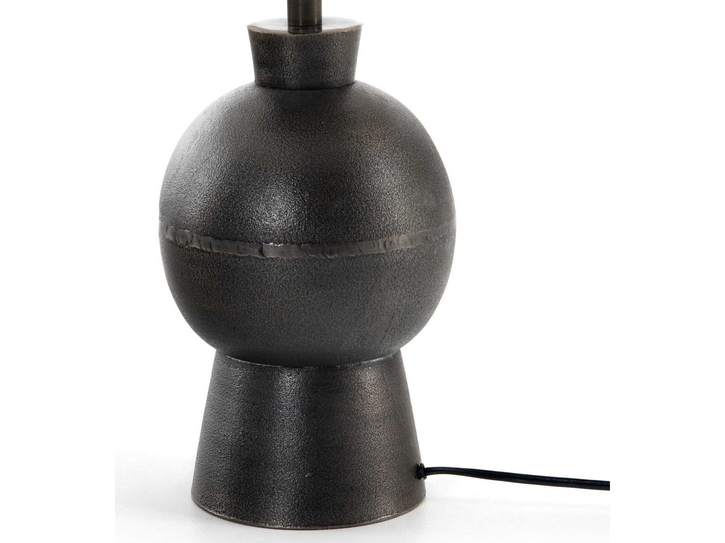 Four Hands Asher Textured Black Buffet Lamp