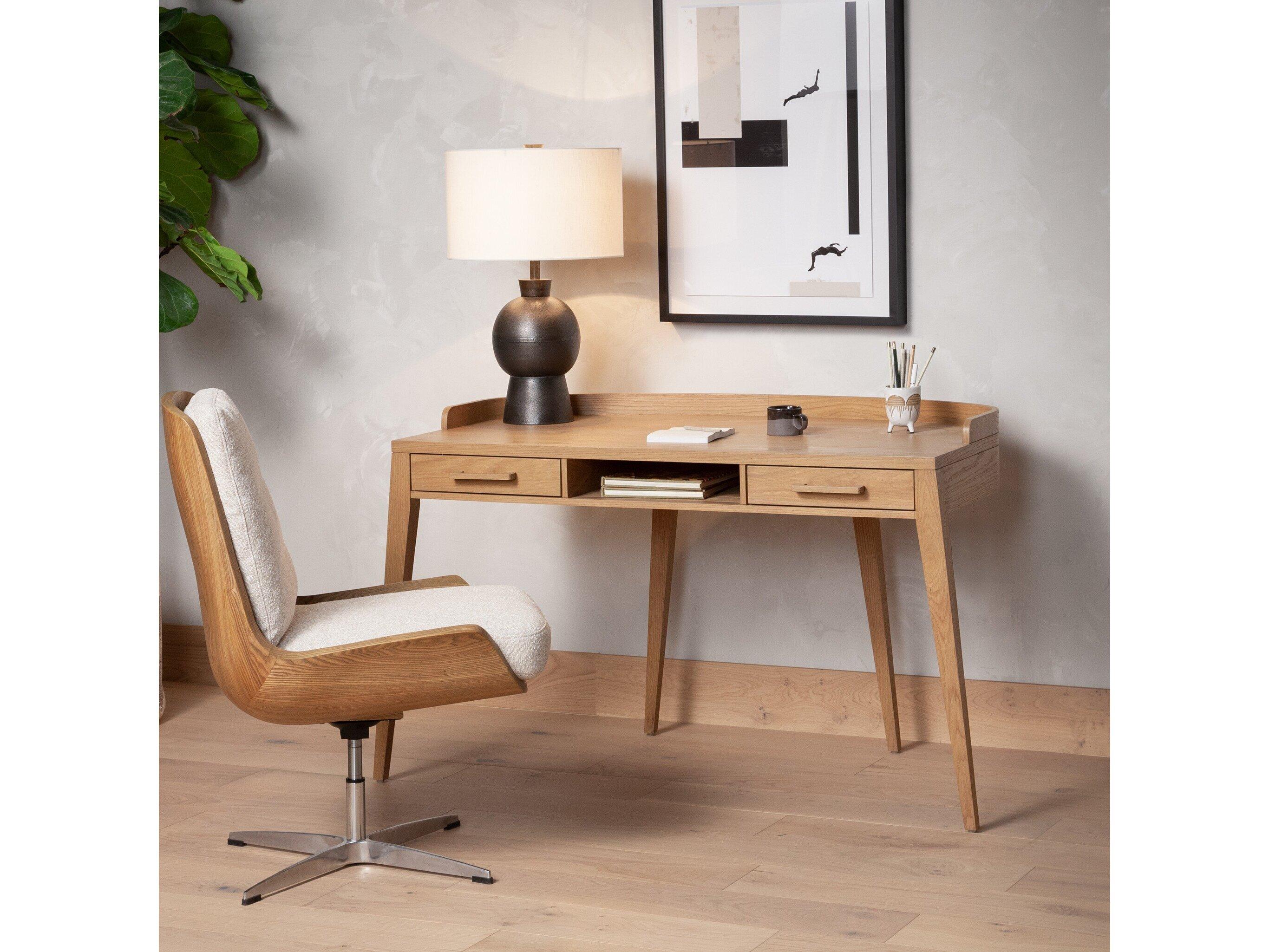 Four Hands Belfast Armstrong Burnished Oak Veneer Brown Wood Computer Desk