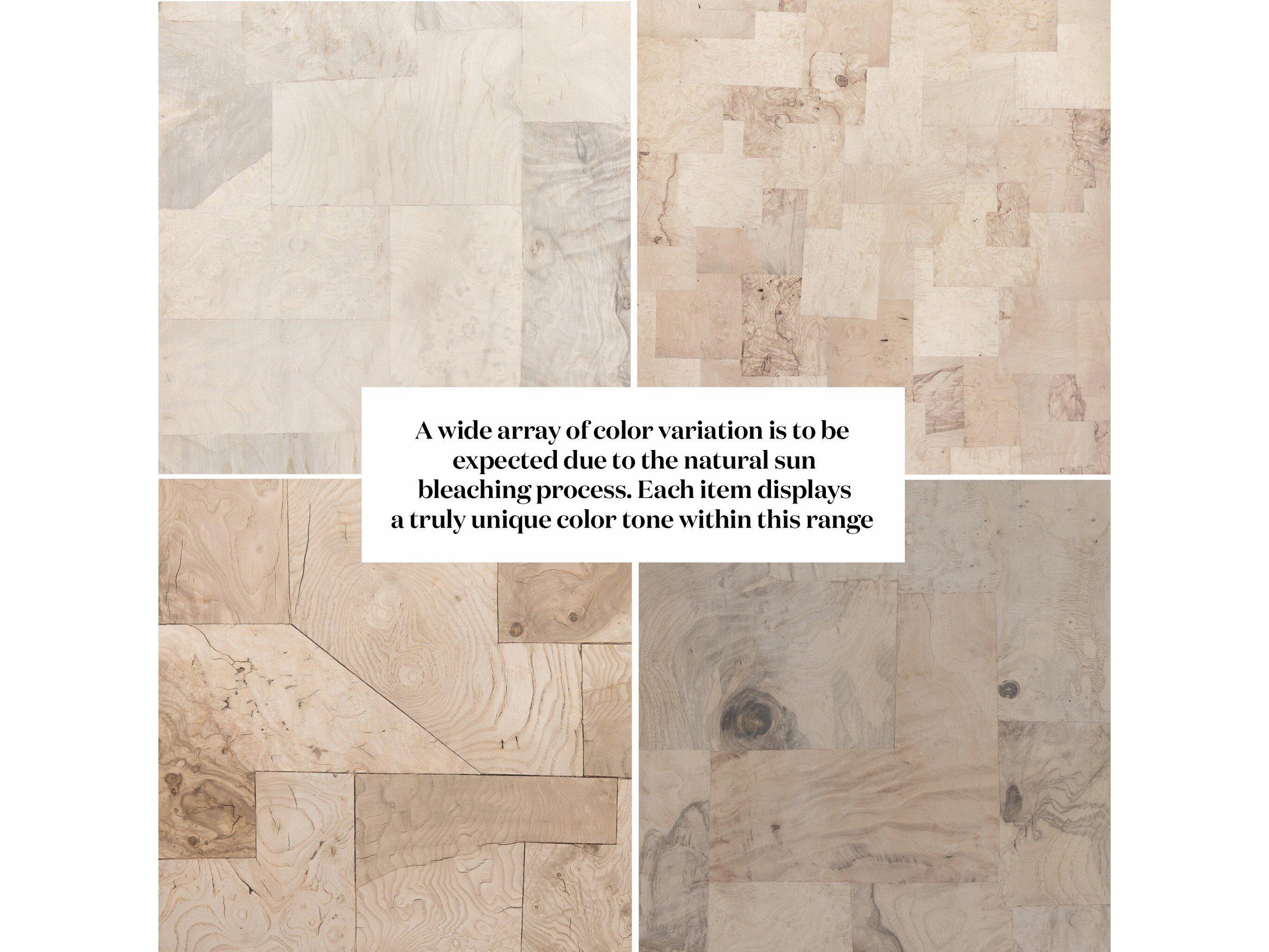 Four Hands Wesson Blanco Square Wood White Mahogany Bleached Burl End Table