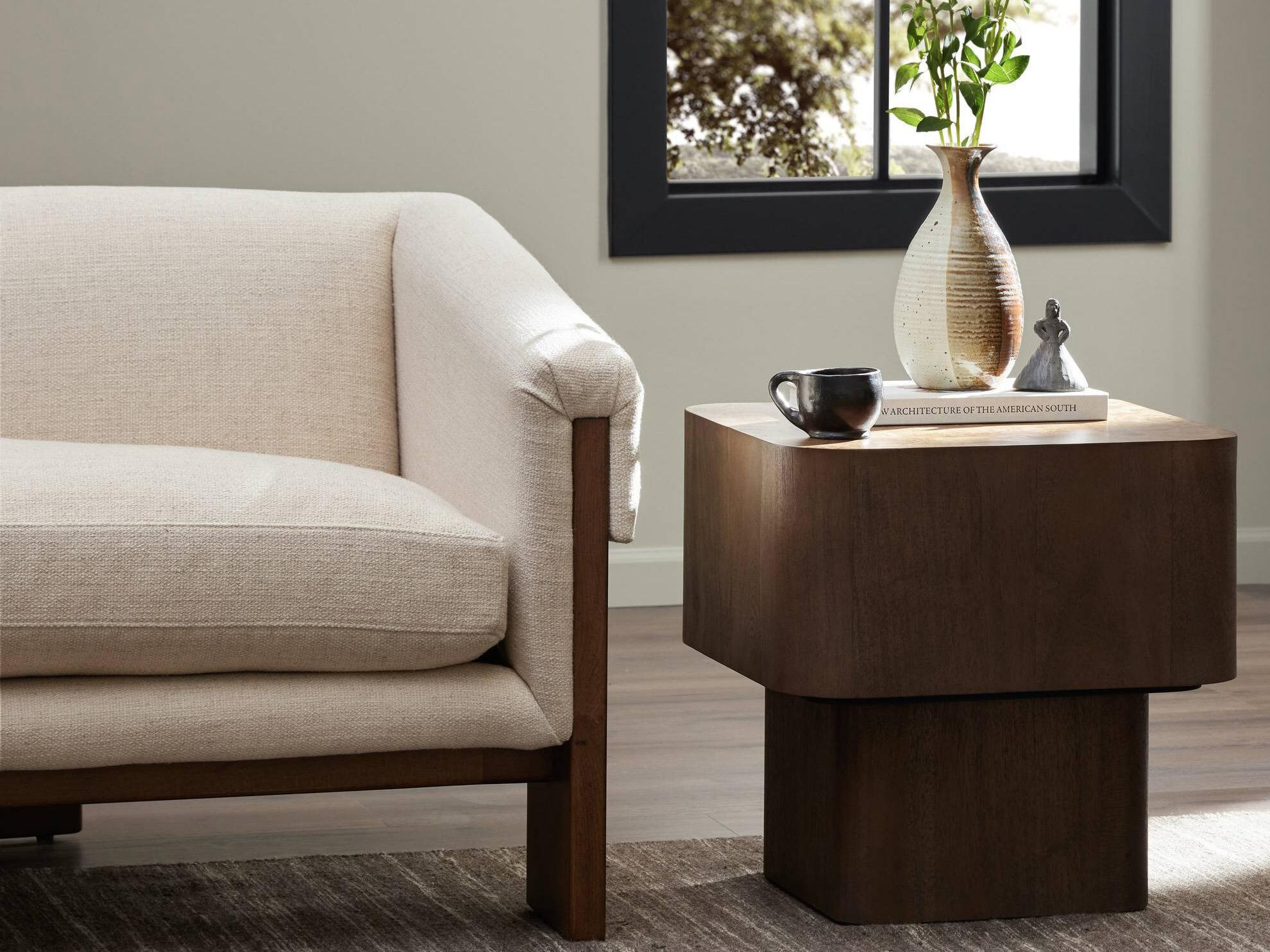 Four Hands Wesson Blanco Rectangular Wood End Table