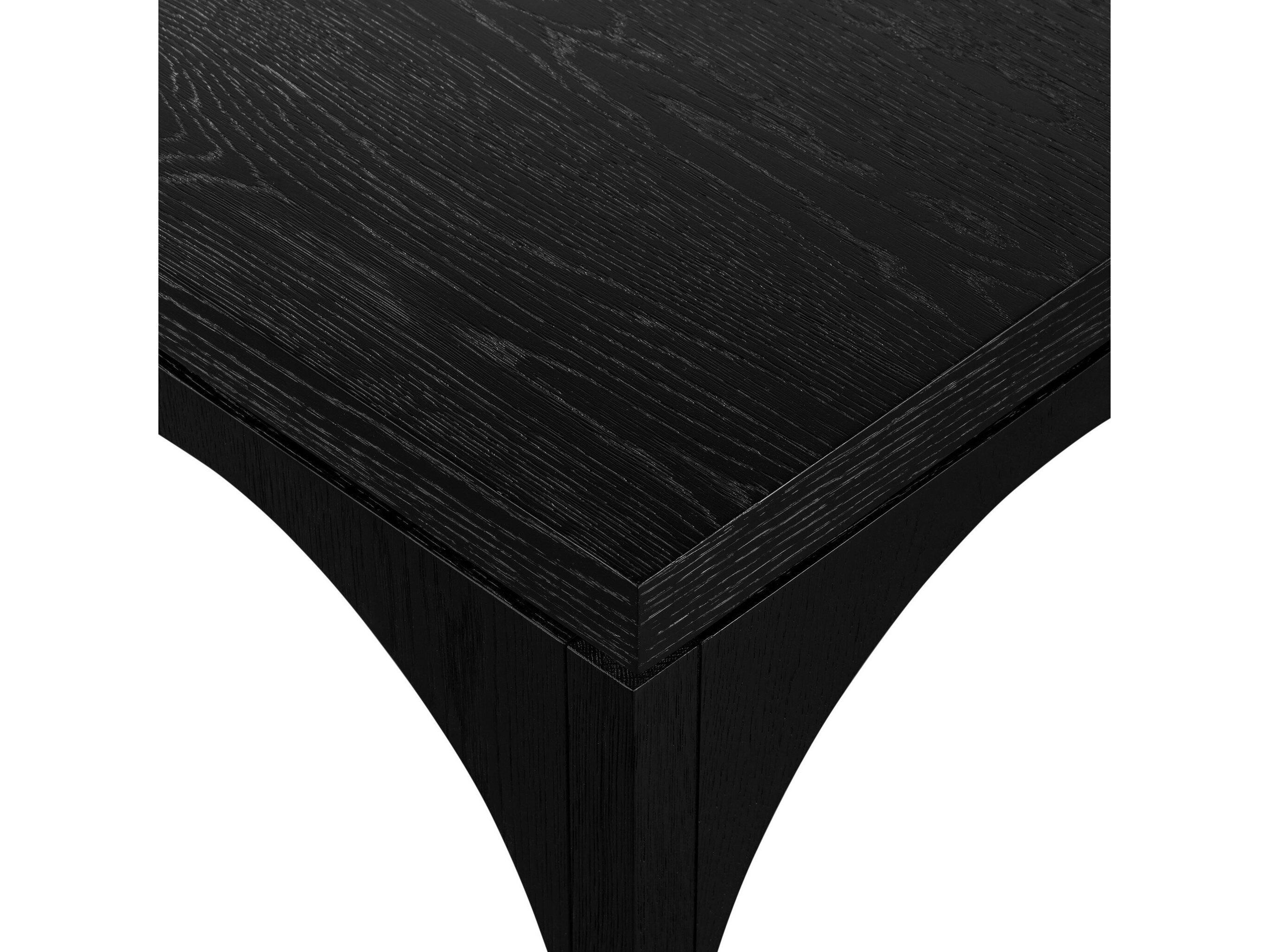 Four Hands Clara Amara Square Wood Black Oak Coffee Table with Nesting Stools