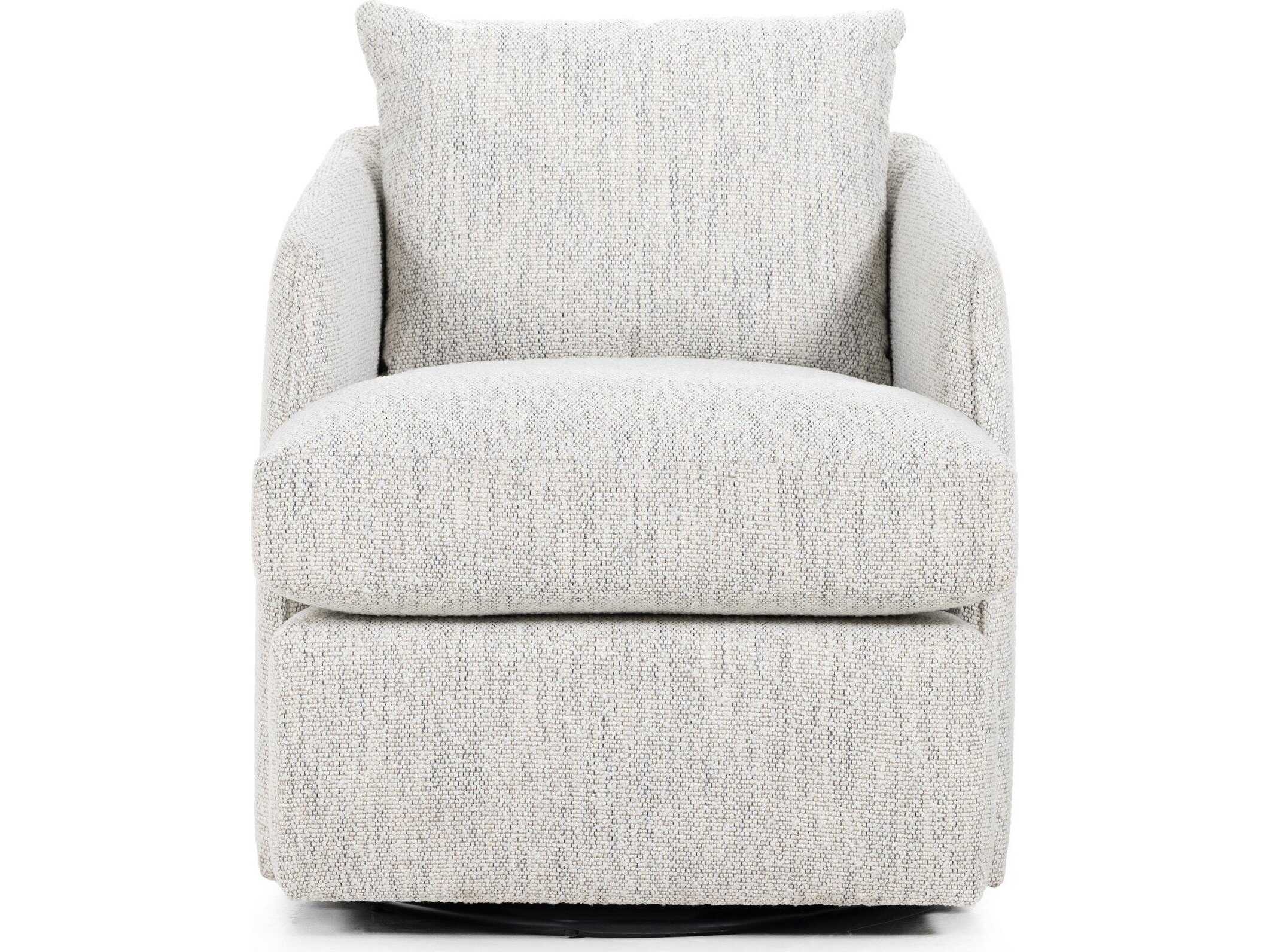 Four Hands Centrale Whittaker Swivel Gray Fabric Accent Chair