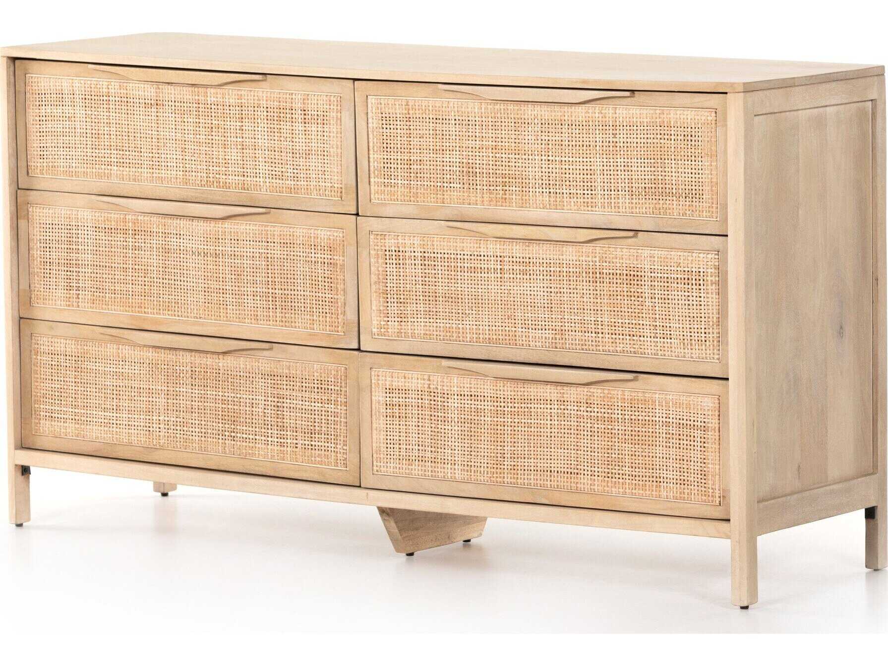 Four Hands Prescott Sydney Natural Cane 6 Drawer Dresser