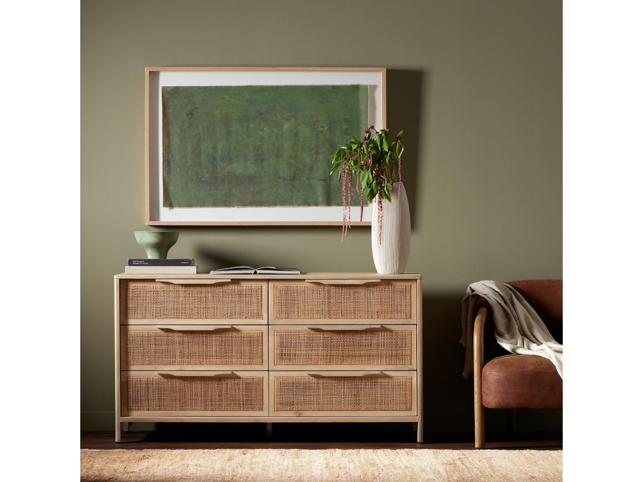 Four Hands Prescott Sydney Natural Cane 6 Drawer Dresser