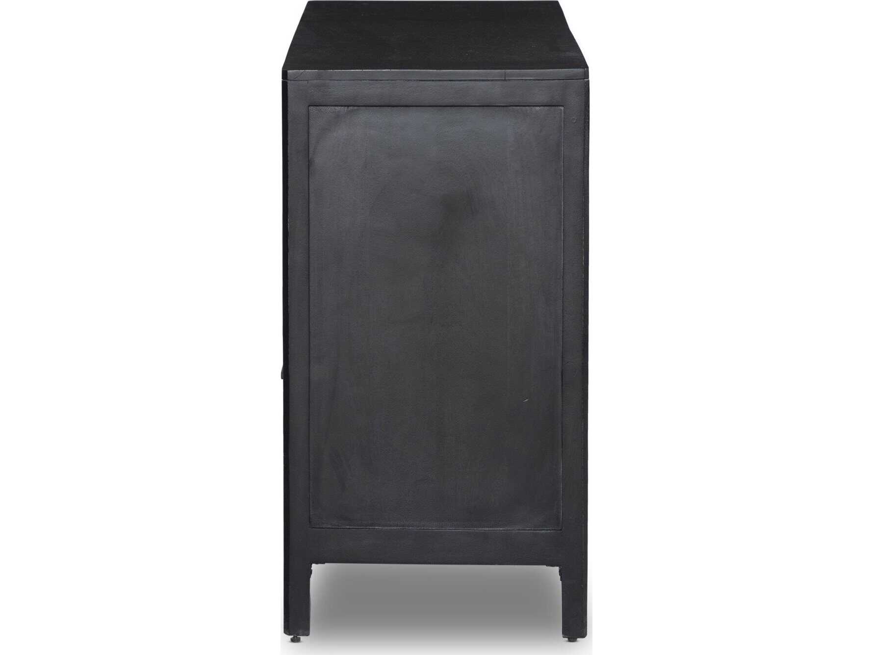 Four Hands Prescott Sydney Black Cane Mango Wood 6 Drawer Dresser