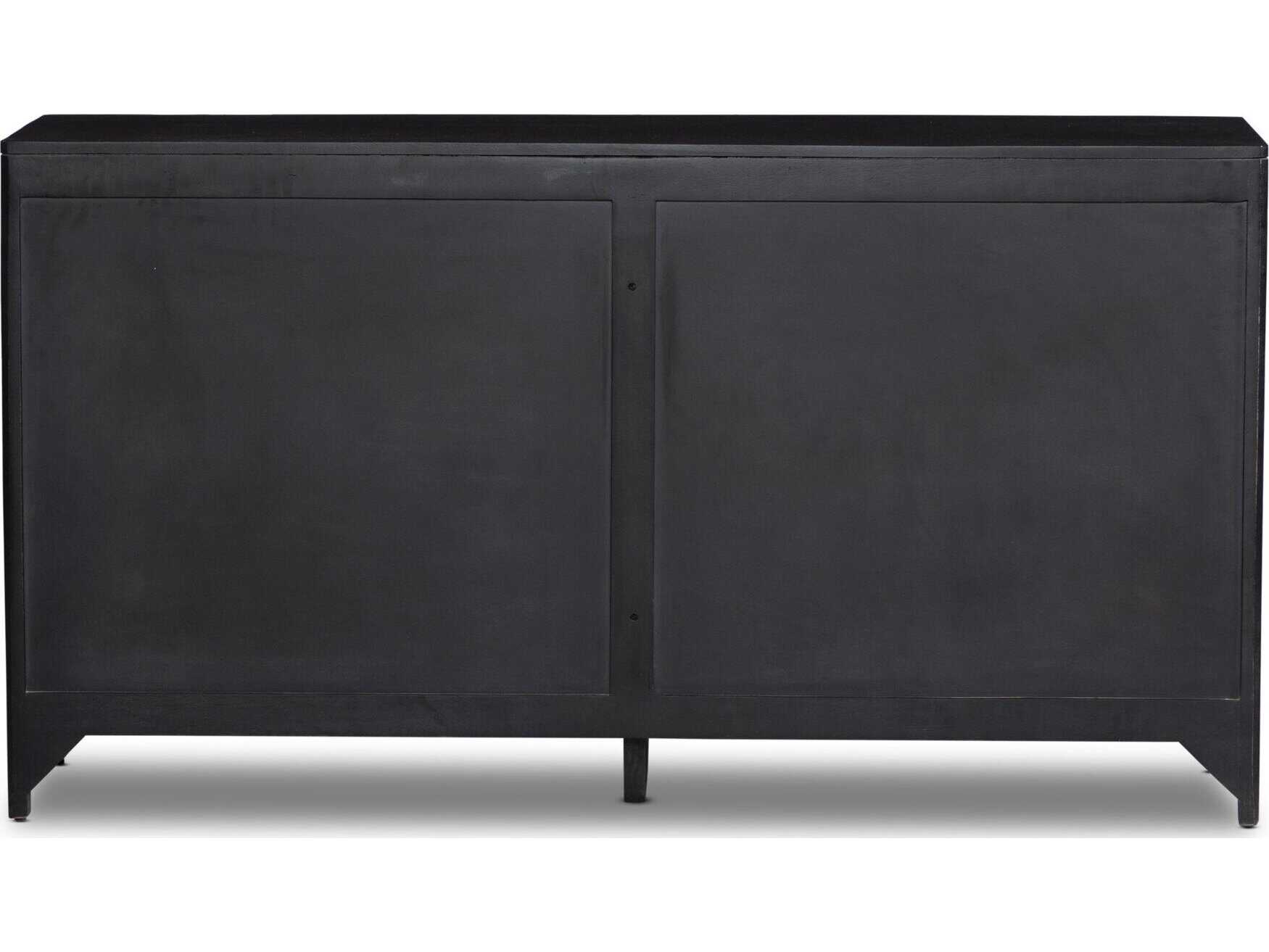 Four Hands Prescott Sydney Black Cane Mango Wood 6 Drawer Dresser