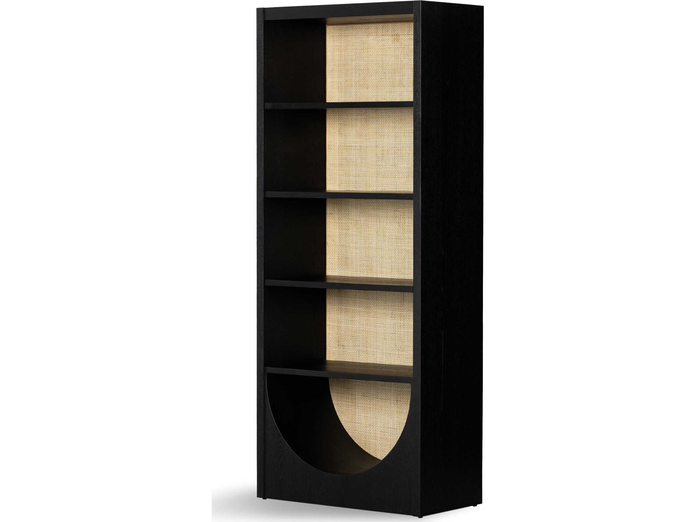 Four Hands Filmore Higgs Brushed Ebony Oak Veneer  Bookcase