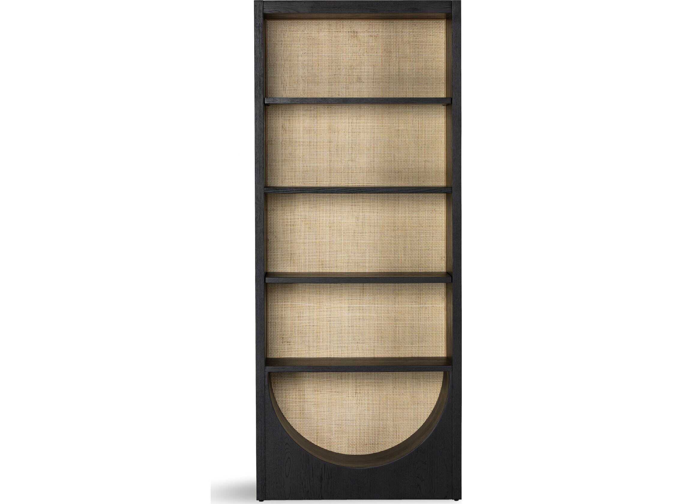 Four Hands Filmore Higgs Brushed Ebony Oak Veneer  Bookcase