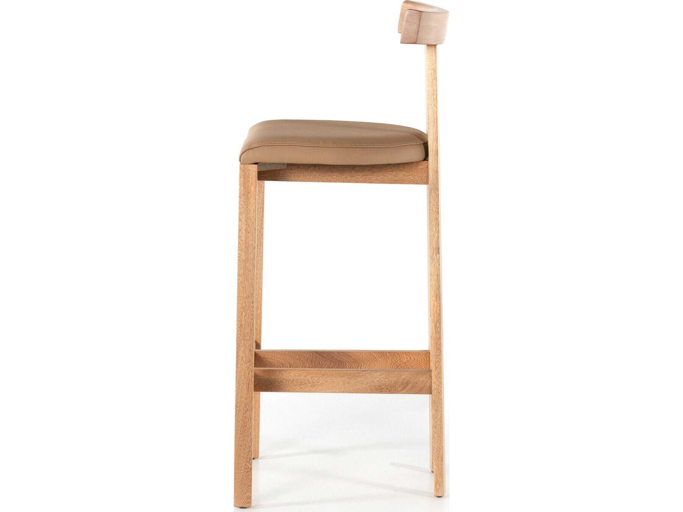 Four Hands Sevilla Tex Natural Leather  Bar Stool