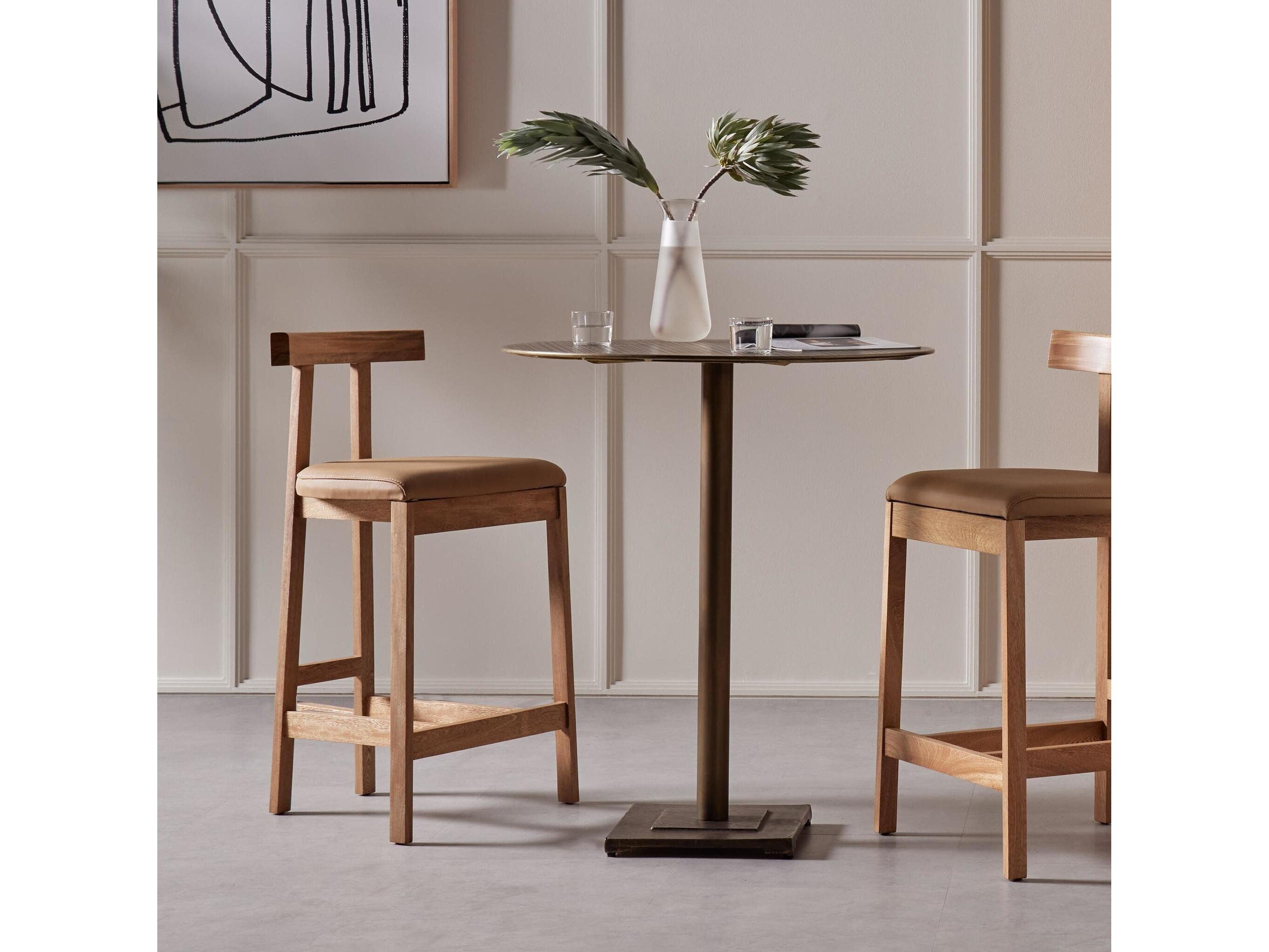 Four Hands Sevilla Tex Natural Leather  Bar Stool