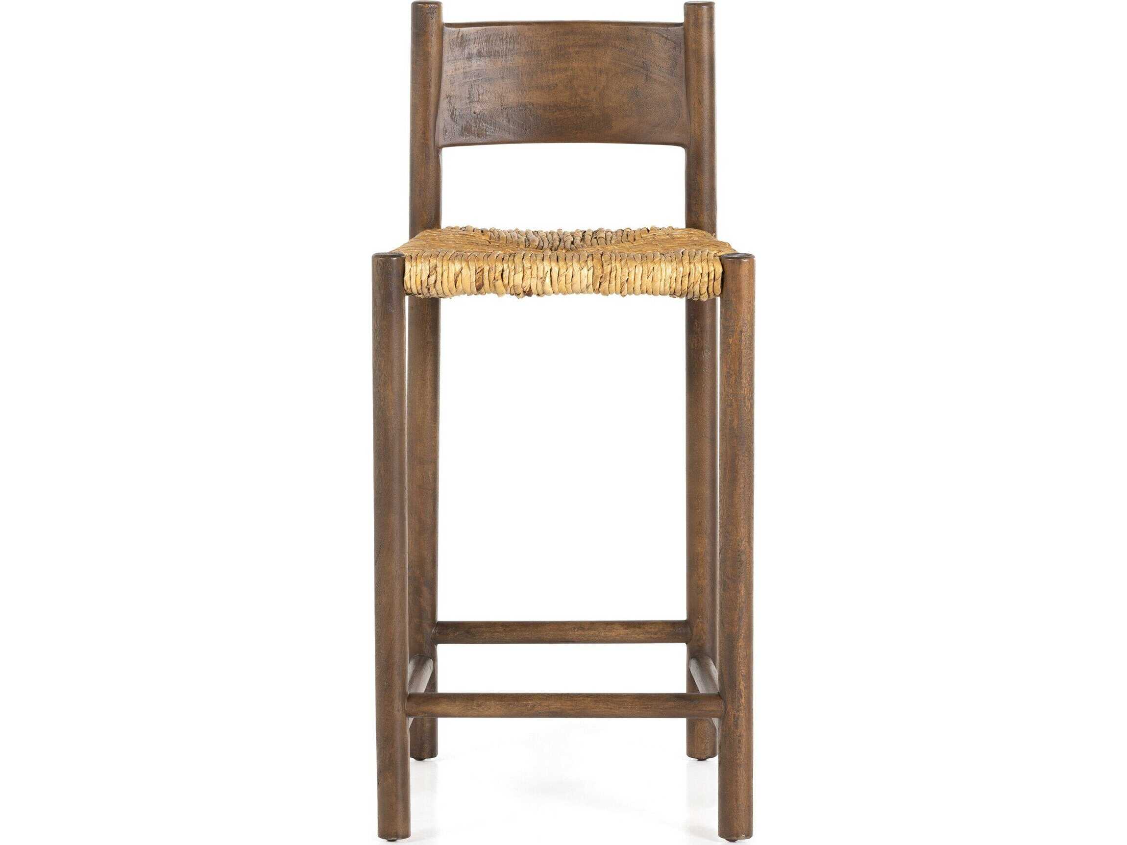 Four Hands Grass Roots Largo Mango Wood Russet Slight Dark Bleaching Counter Stool