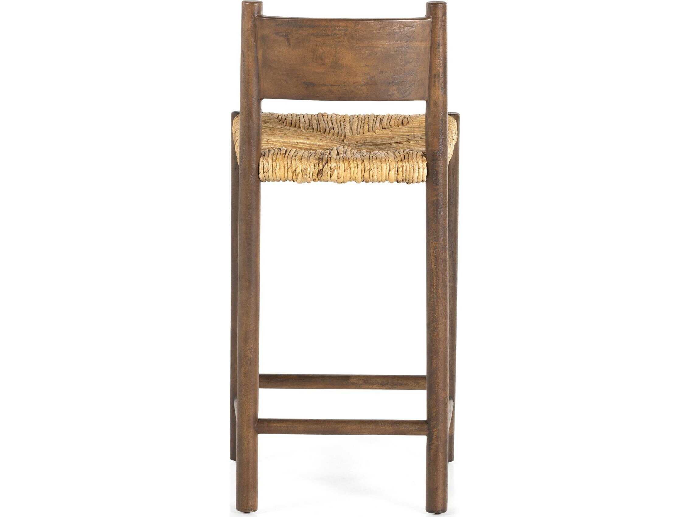 Four Hands Grass Roots Largo Mango Wood Russet Slight Dark Bleaching Counter Stool