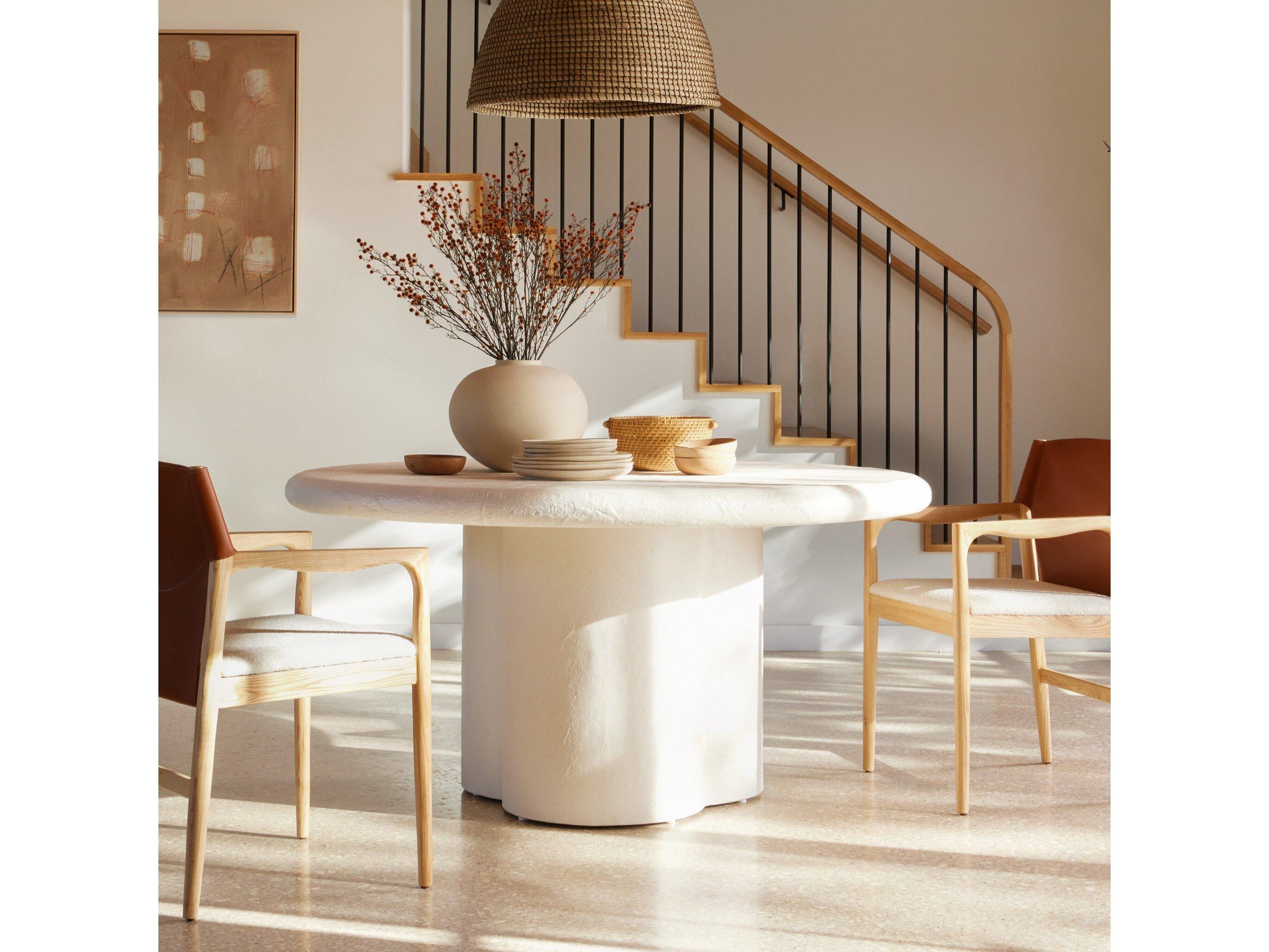 Four Hands Constantine Grano Plaster Molded Concrete Dining Table