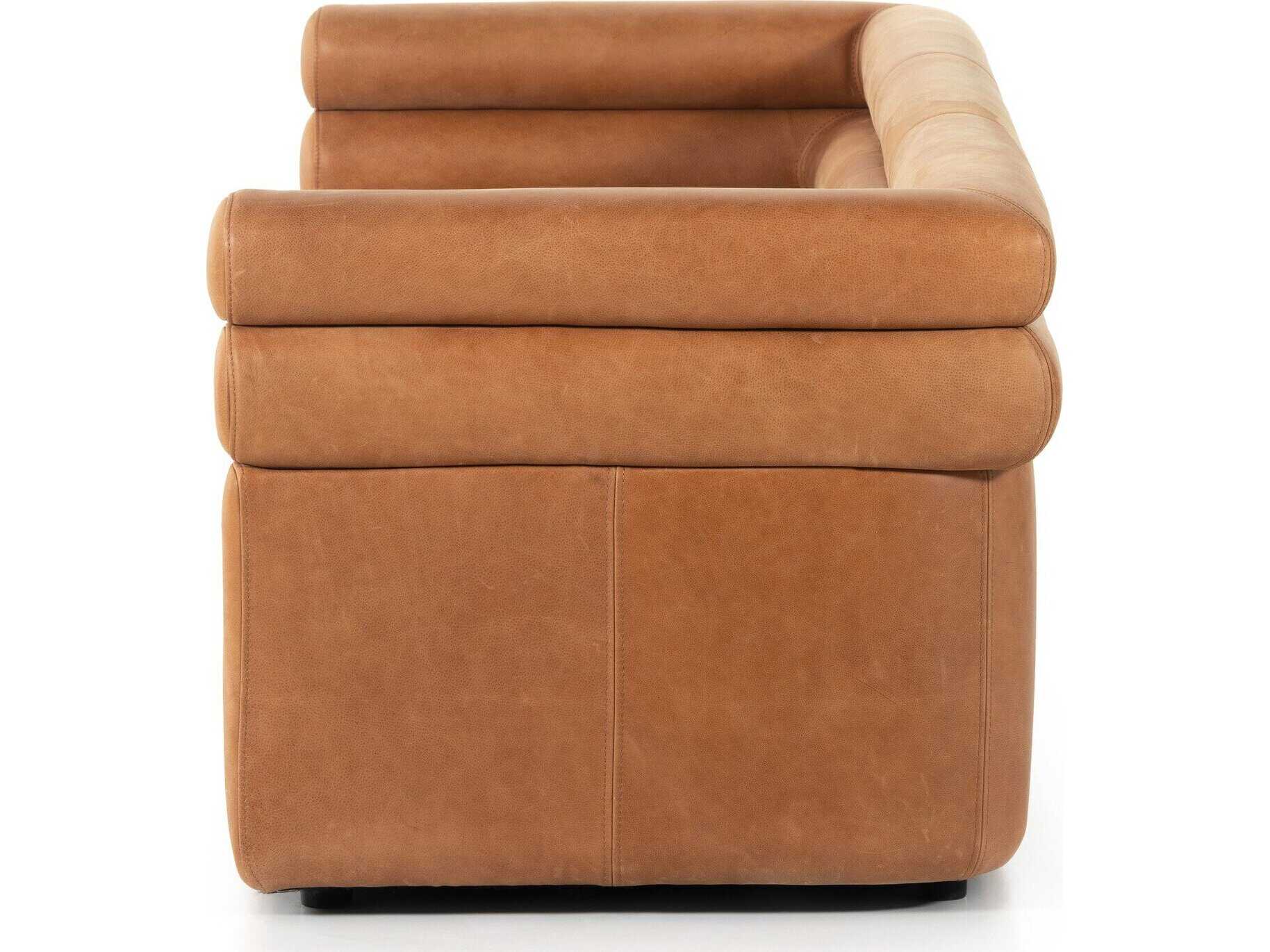 Four Hands Grayson Evie Palermo Cognac Leather Sofa