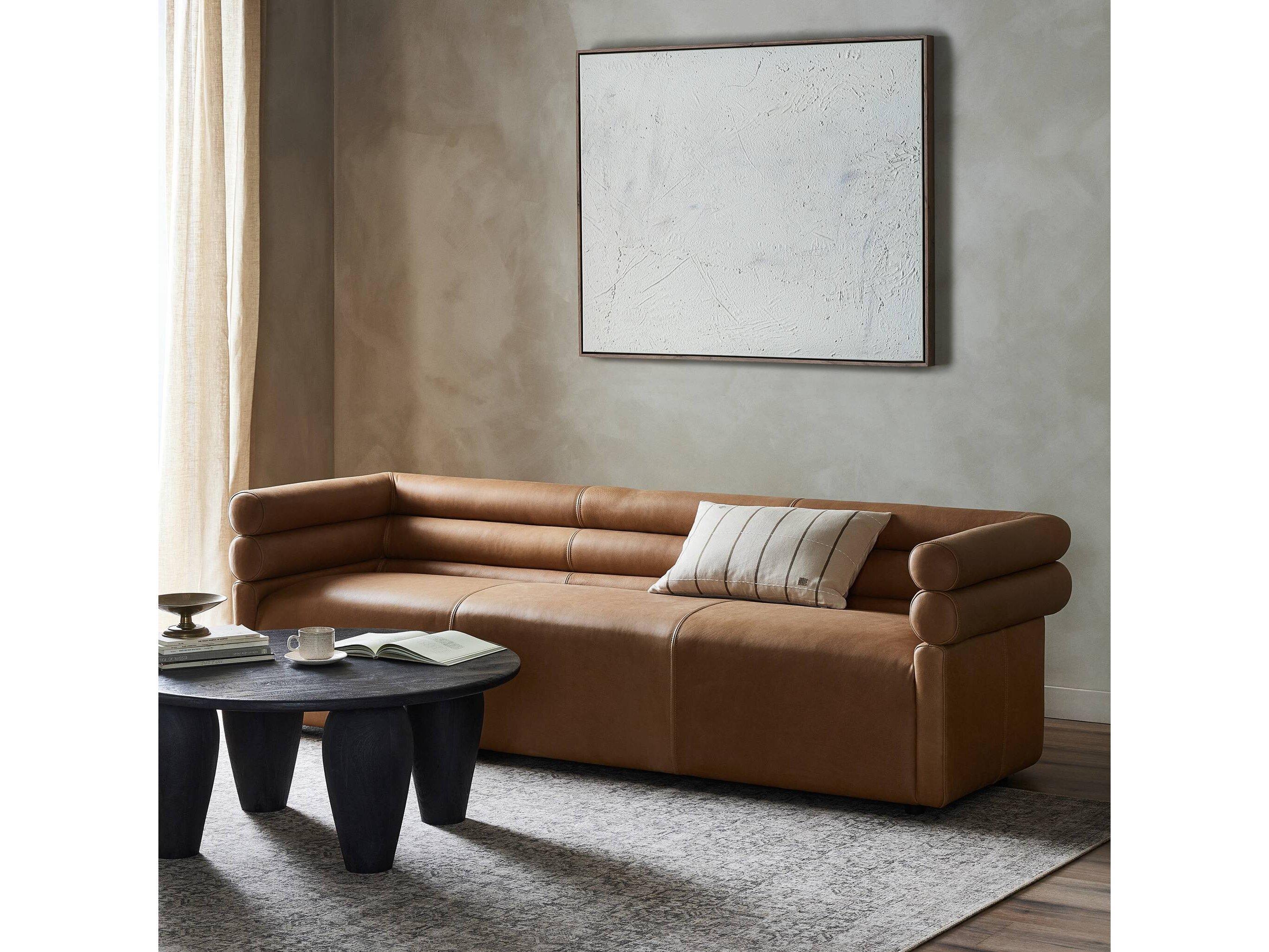 Four Hands Grayson Evie Palermo Cognac Leather Sofa