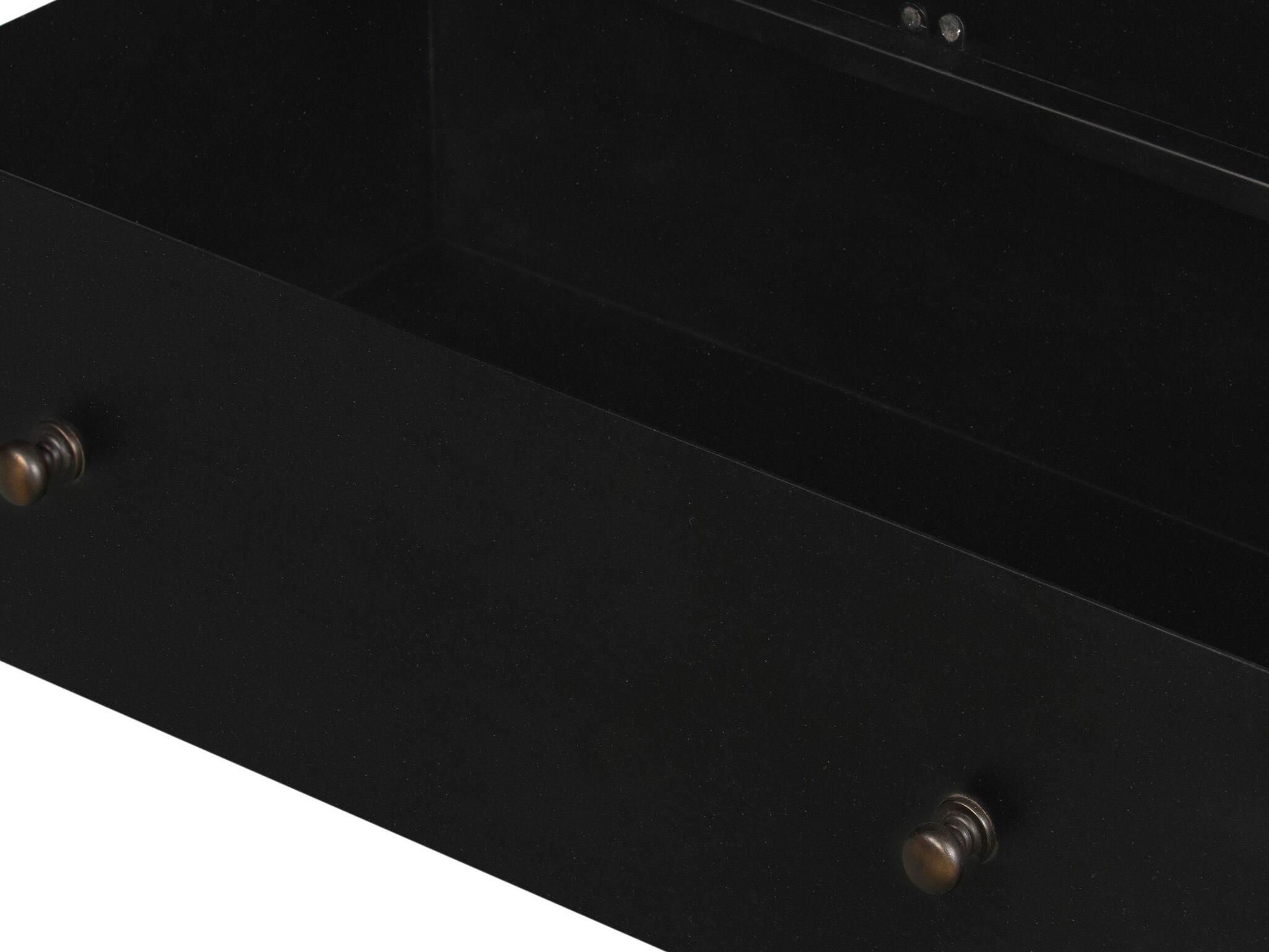 Four Hands Belmont Shadow Box Black Weathered Bronze Tempered Glass Display Cabinet