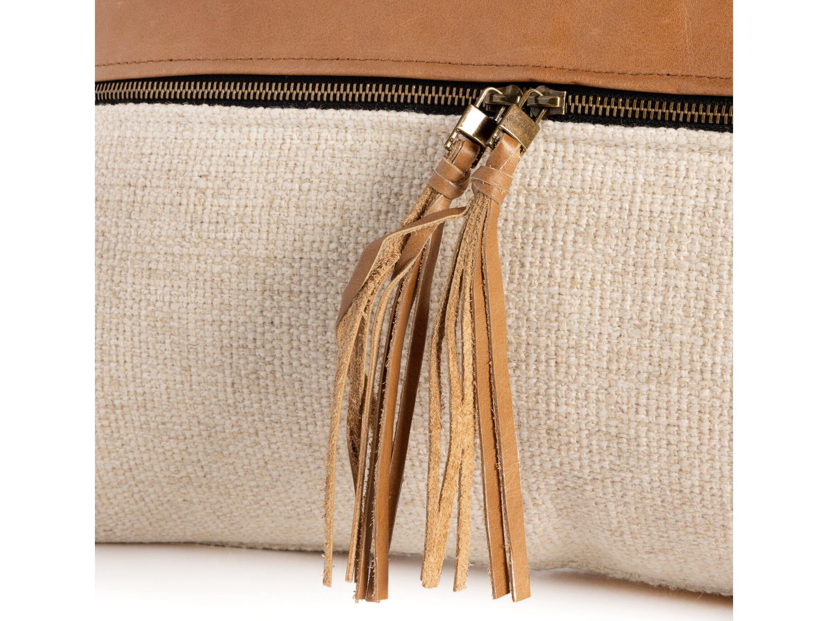 Four Hands Westgate Leather & Linen Pillow