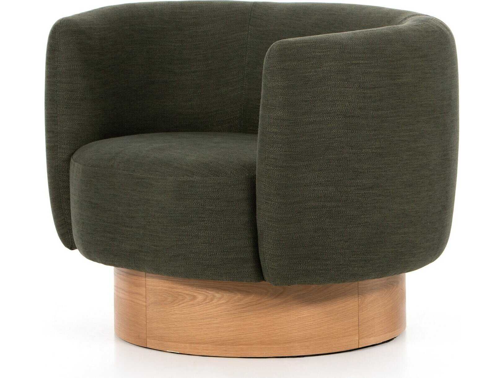 Four Hands Oslo Calista Swivel Green Fabric Accent Chair