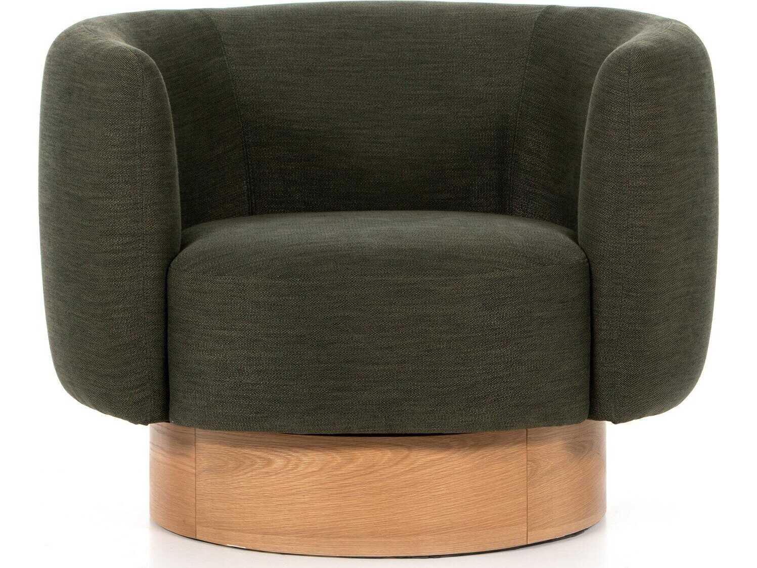 Four Hands Oslo Calista Swivel Green Fabric Accent Chair