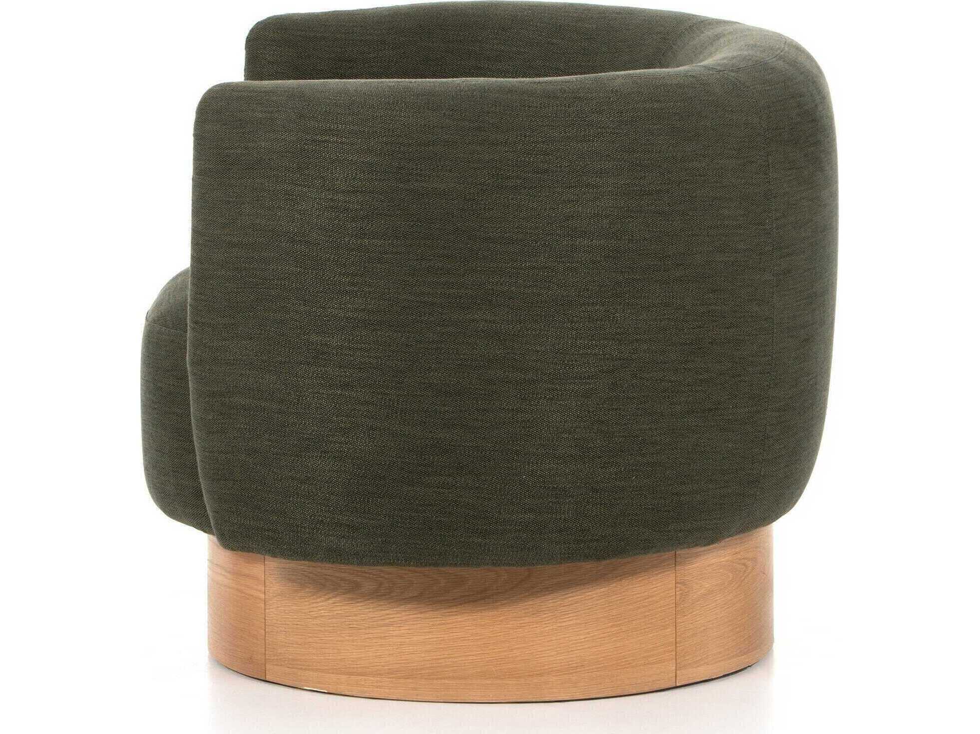 Four Hands Oslo Calista Swivel Green Fabric Accent Chair